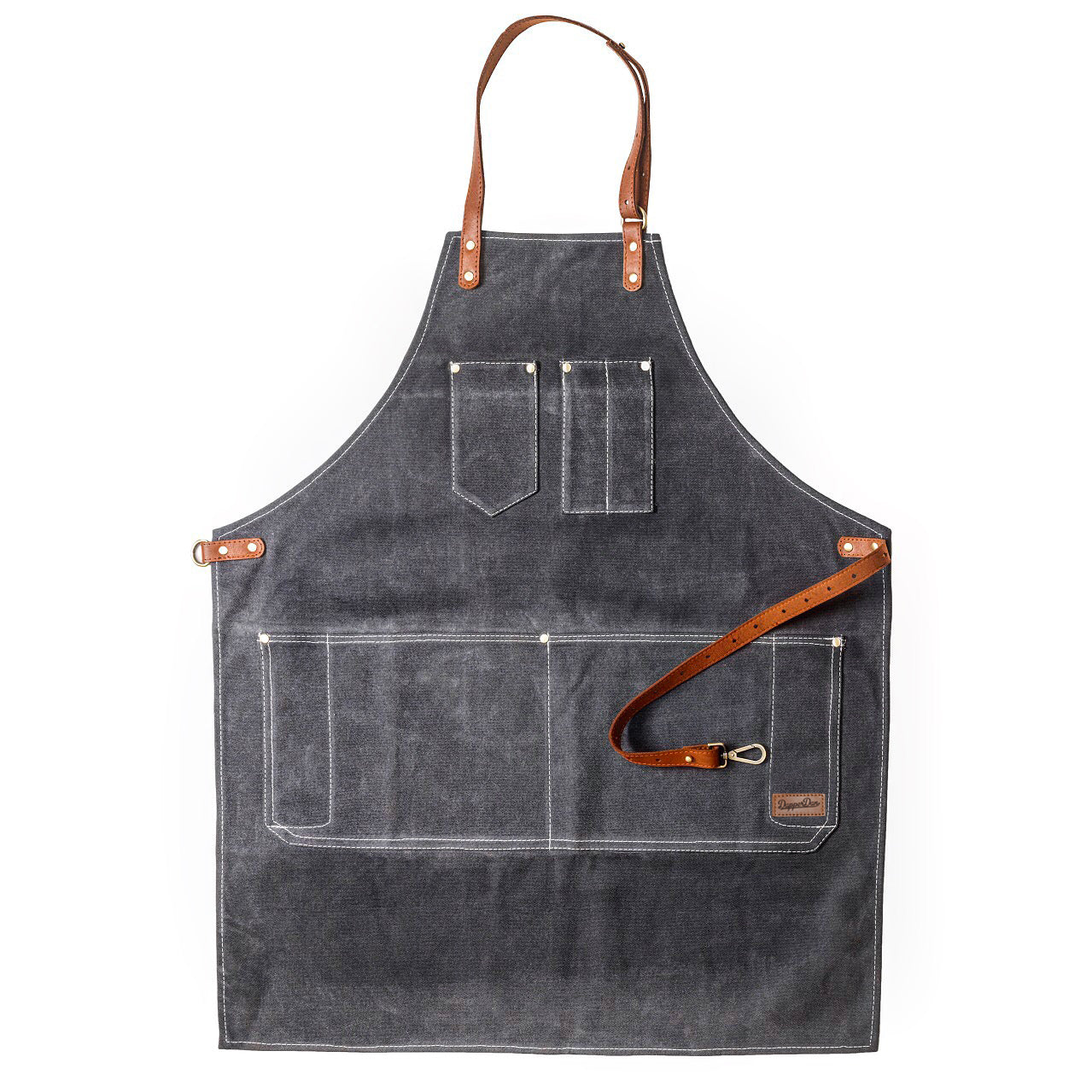 Dapper Dan Professional Barber's Apron - Premium Charcoal Black for Hair Stylists & Barbers - Perfect for Salon, Home Grooming & Barber Shop Use