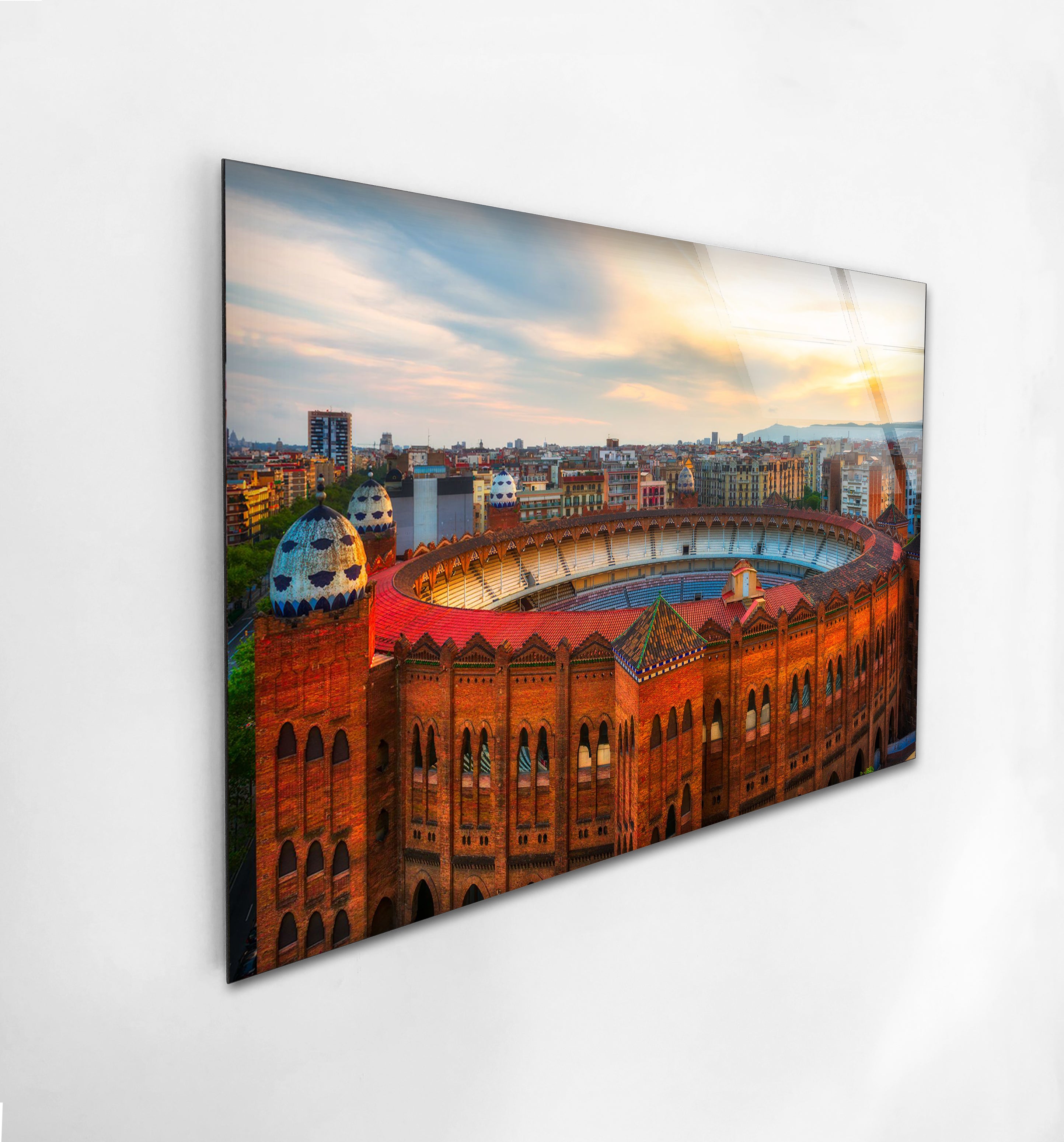 Barcelona Glass Wall Art – Iconic Spanish Landmark with Historic Architecture Decor for Home, Office & Gifts | Modern Cityscape Artwork for Living Room, Bedroom & Office Decor