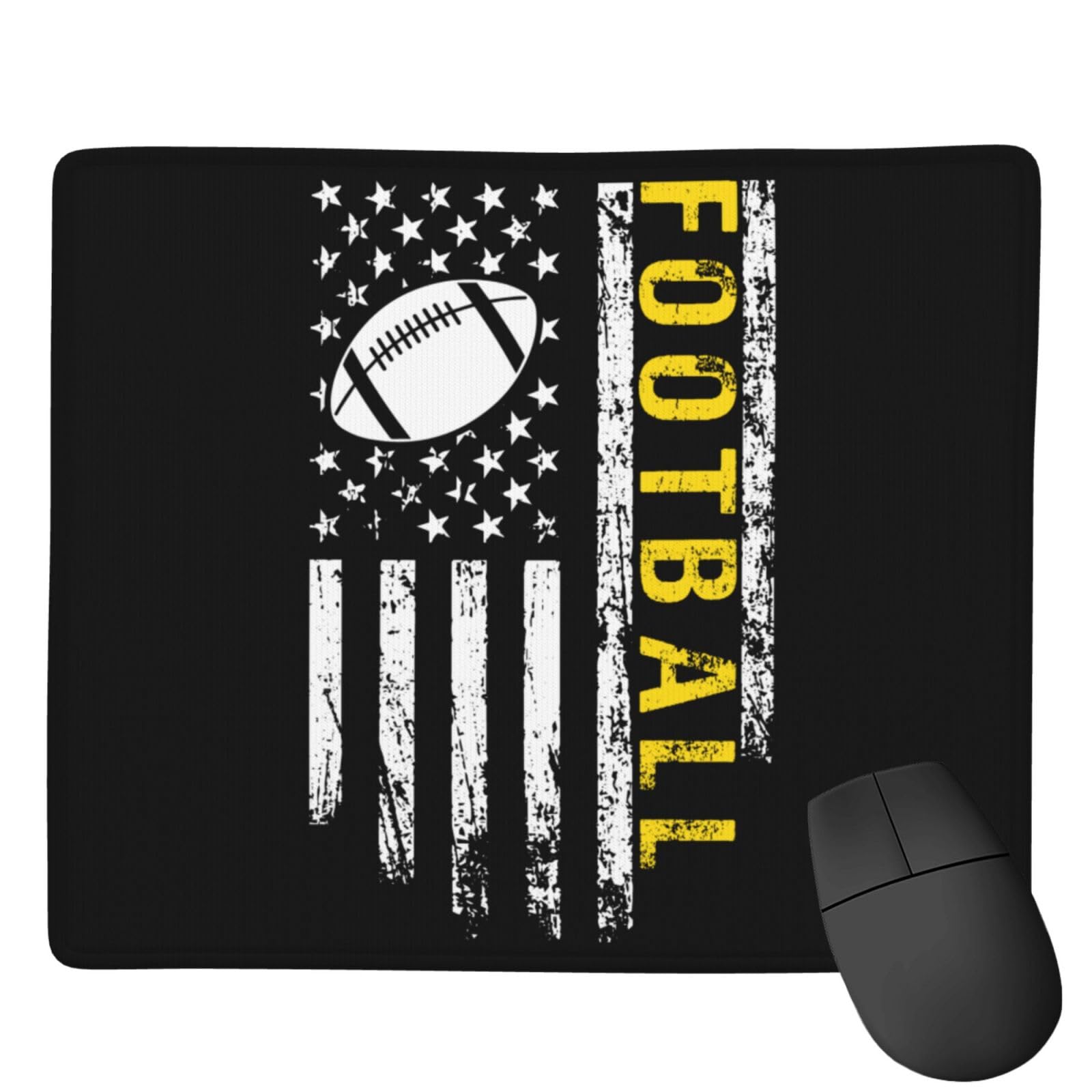 SIYTUAU USA Flag American Football Mouse Pad - Waterproof, Non-Slip Rubber Gaming Mousepad for Laptop & Office (7x9 inches) - Perfect for Sports Fans, Gamers & Work Desks