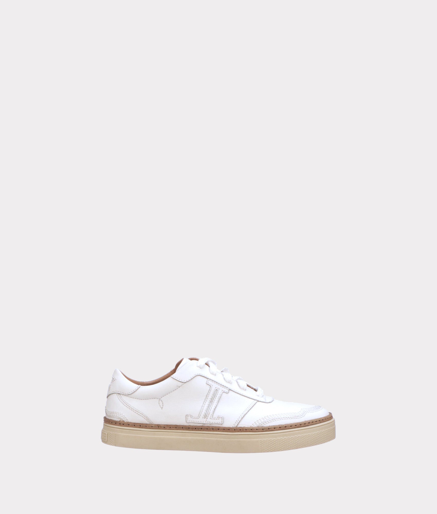 Double L Lace Up Sneakers for Women - White Comfortable Casual Shoes for Walking, Running & Everyday Wear