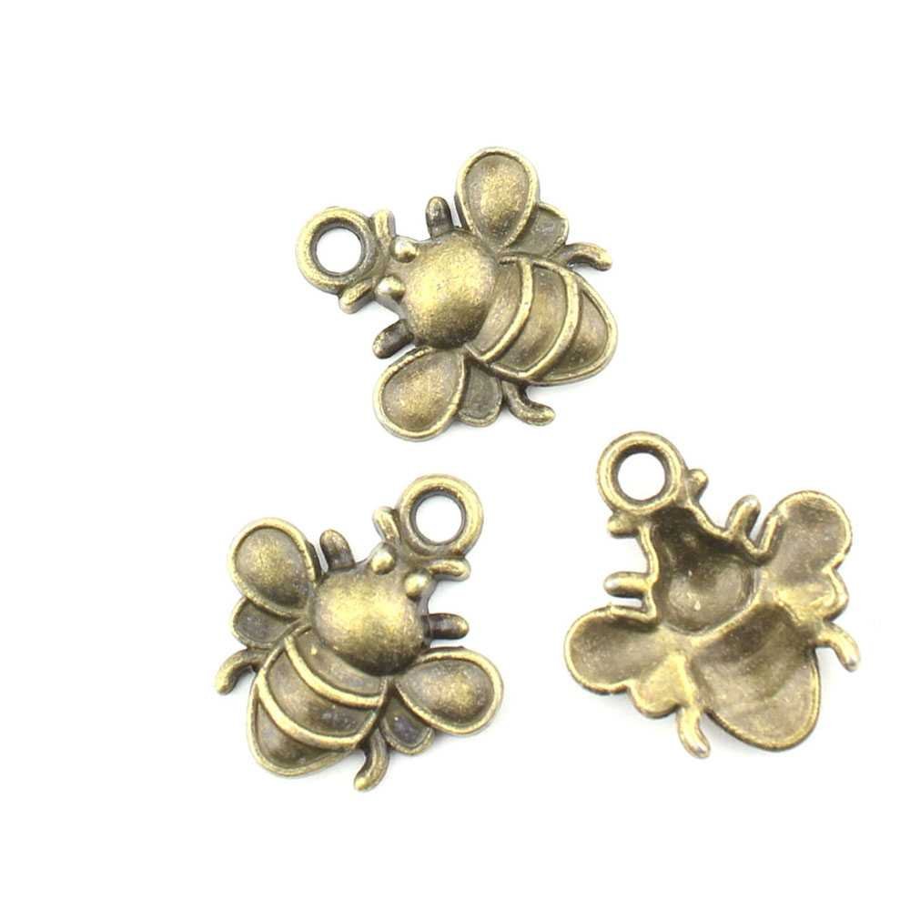 Antique Bronze Bee Charms for Jewelry Making, DIY Craft Supplies, Findings & Repair - Perfect for Necklaces, Bracelets, Earrings & Scrapbooking