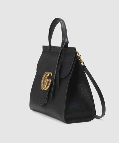 Gucci GG Marmont Small Top Handle Bag - Lightweight Leather Handbag in Black for Women | Perfect for Work, Evening Events & Everyday Use