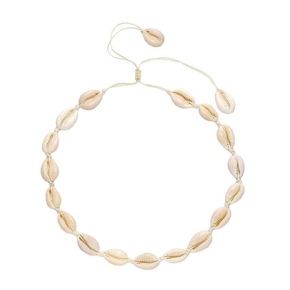 Hawaiian Cowrie Shell Charm Necklace - Adjustable Handmade Jewelry for Women, White Beach Shell Pendant, Perfect for Summer Vacation, Boho Beach Wedding, and Tropical Party Accessories