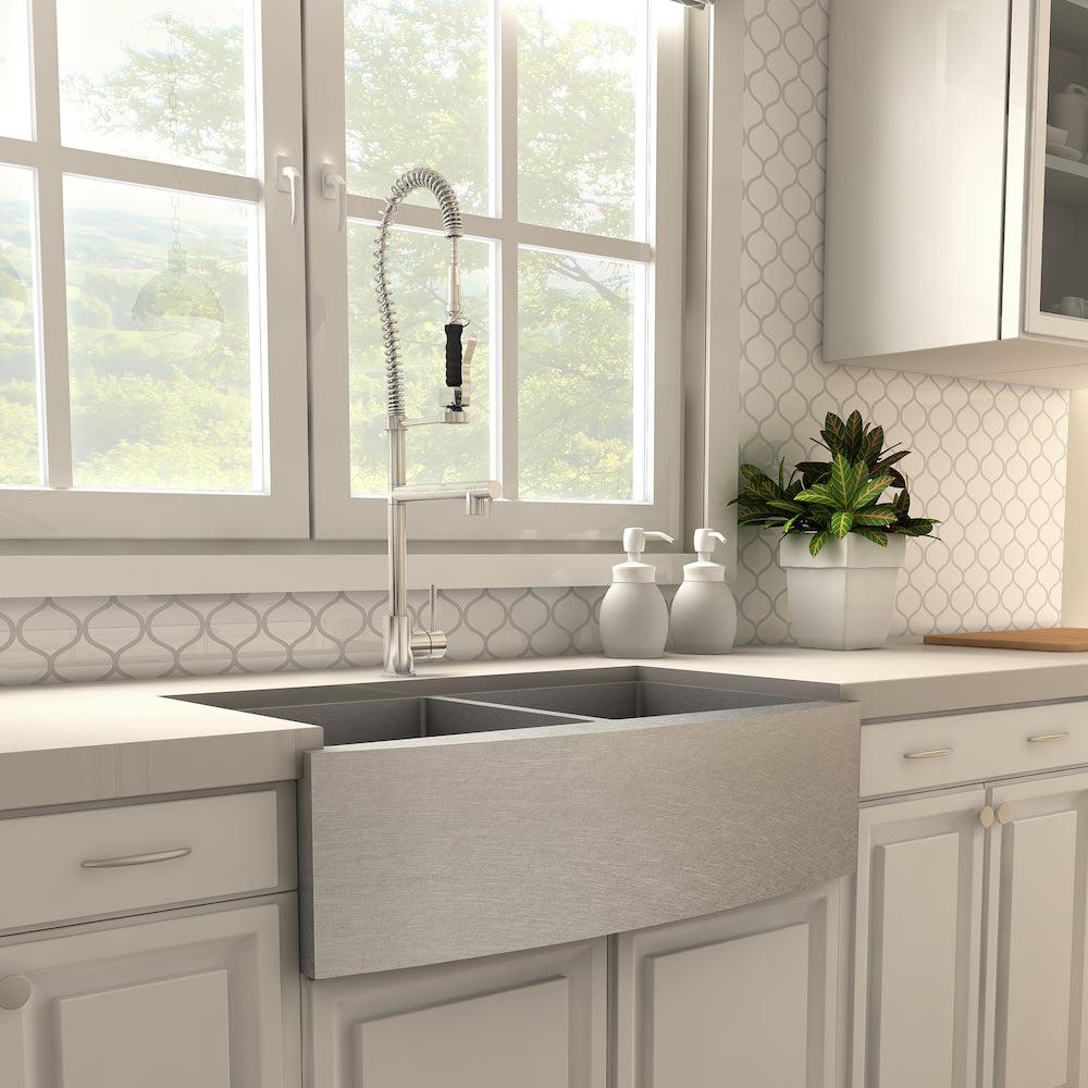 ZLINE Van Gogh Pull Down Spring Kitchen Faucet with Pot Filler - Chrome Finish (VNG KF CH) | High Arc Commercial Style Faucet for Modern Kitchens & Cooking Enthusiasts
