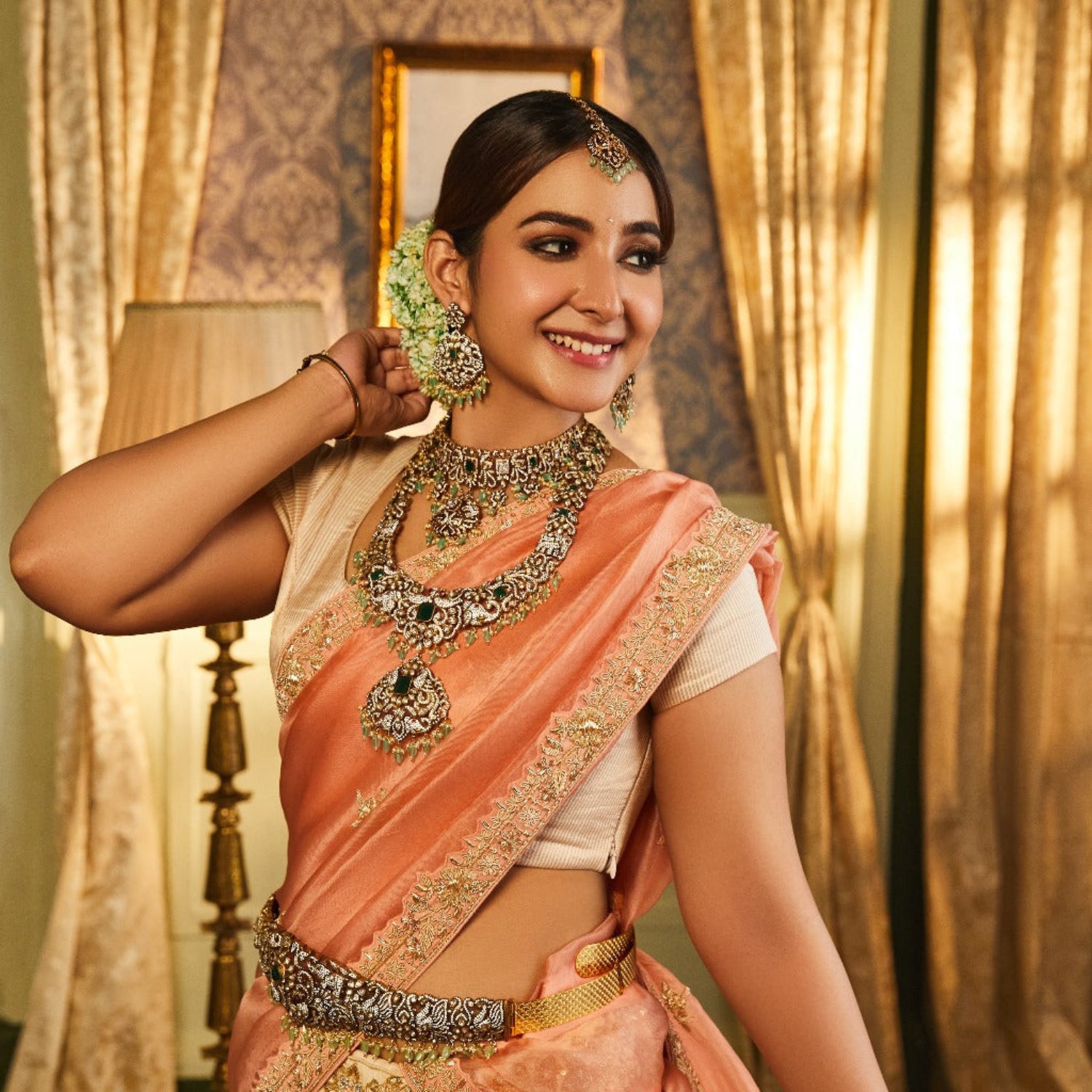 Raina Nakshatra CZ Bridal Jewelry Set - Cubic Zirconia Necklace & Earrings for Weddings, Prom, Anniversary Gifts & Special Occasions