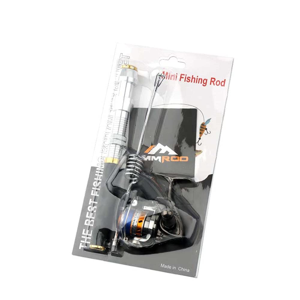 JOTOUCH Mini 6 Coil Stainless Steel Elastic Fishing Rod with 4.3:1 Spinning Reel Combo - Adjustable Aluminum Alloy Handle Fishing Pole for River, Lake, Reservoir & Ice Fishing - Perfect for Beginners & Travel Fishing