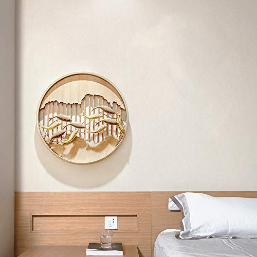 LIUSHI 3D Metal Wall Art - Modern Handmade Fish Sculpture Decor for Living Room, Bedroom & Office - 25.5 Inch Round Wall Hanging Home Decoration - Perfect for Coastal, Nautical & Contemporary Interior Design