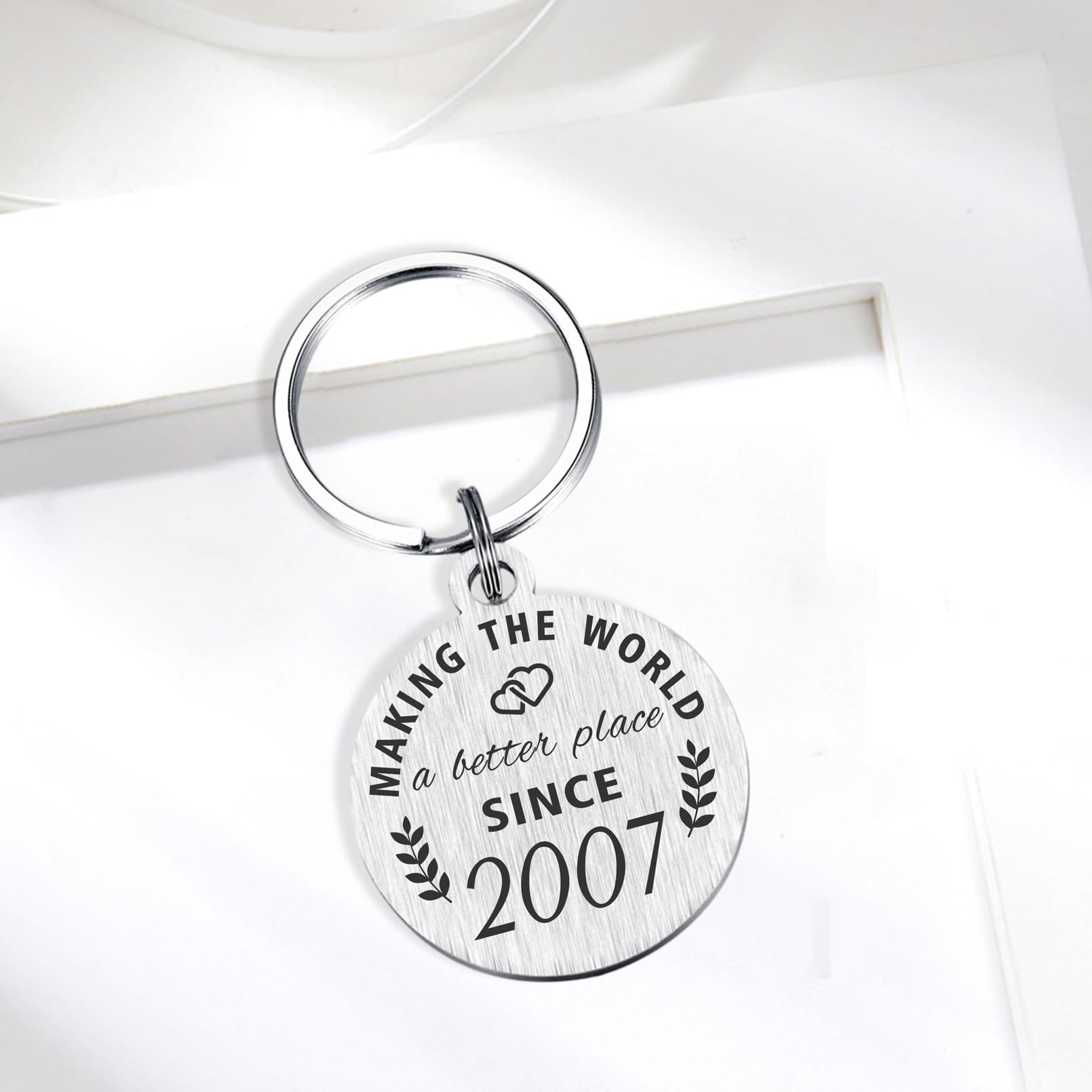ABNTY 18th Birthday Keychain Gift for 2007 Born - Personalized Turning 18 Present for Women & Men | Perfect 18th Birthday Party Favors, Graduation Gift, Milestone Keepsake