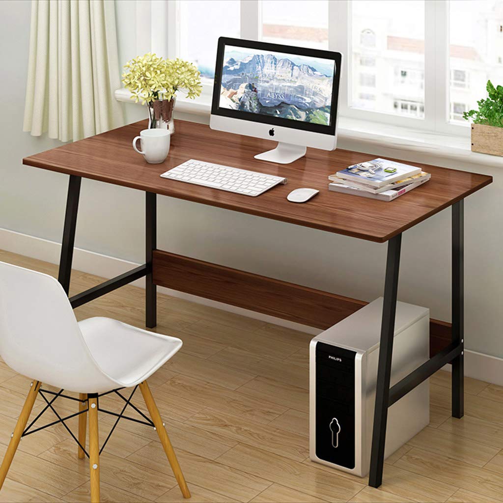 Ergonomic Home Office Computer Desk - Sturdy & Eco-Friendly Writing Desk with High Load-Bearing Capacity, Mobile Workstation (Brown, 100x45cm) for Small Spaces, Gaming, Remote Work & Study