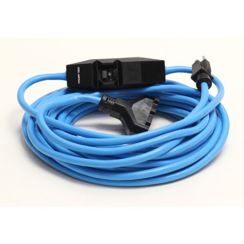 Blue PowerTech® 12/3 SJTW GFCI Extension Cord with Triple Outlet - Heavy Duty Power Strip for Workshop, Garage & Outdoor Use