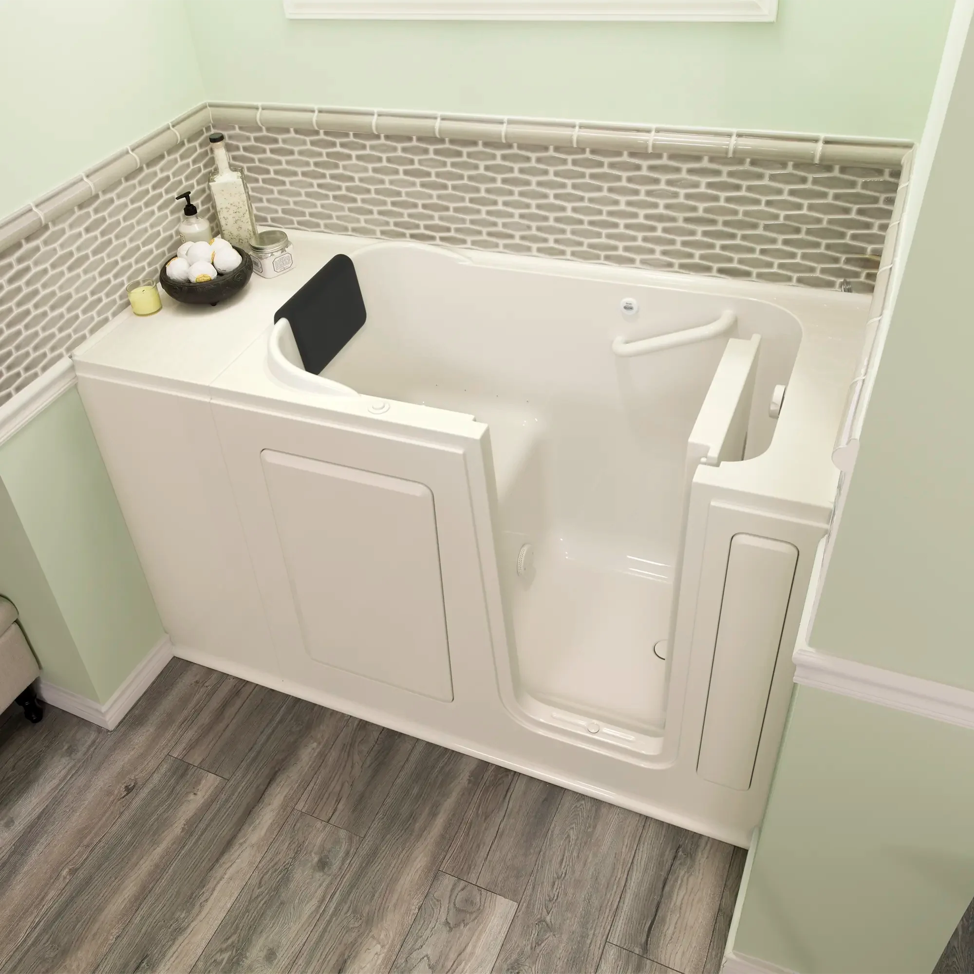 28 x 48 Inch Gelcoat Premium Walk-in Bathtub with Air Spa System - Right Hand Drain for Elderly & Mobility Accessible Bathing