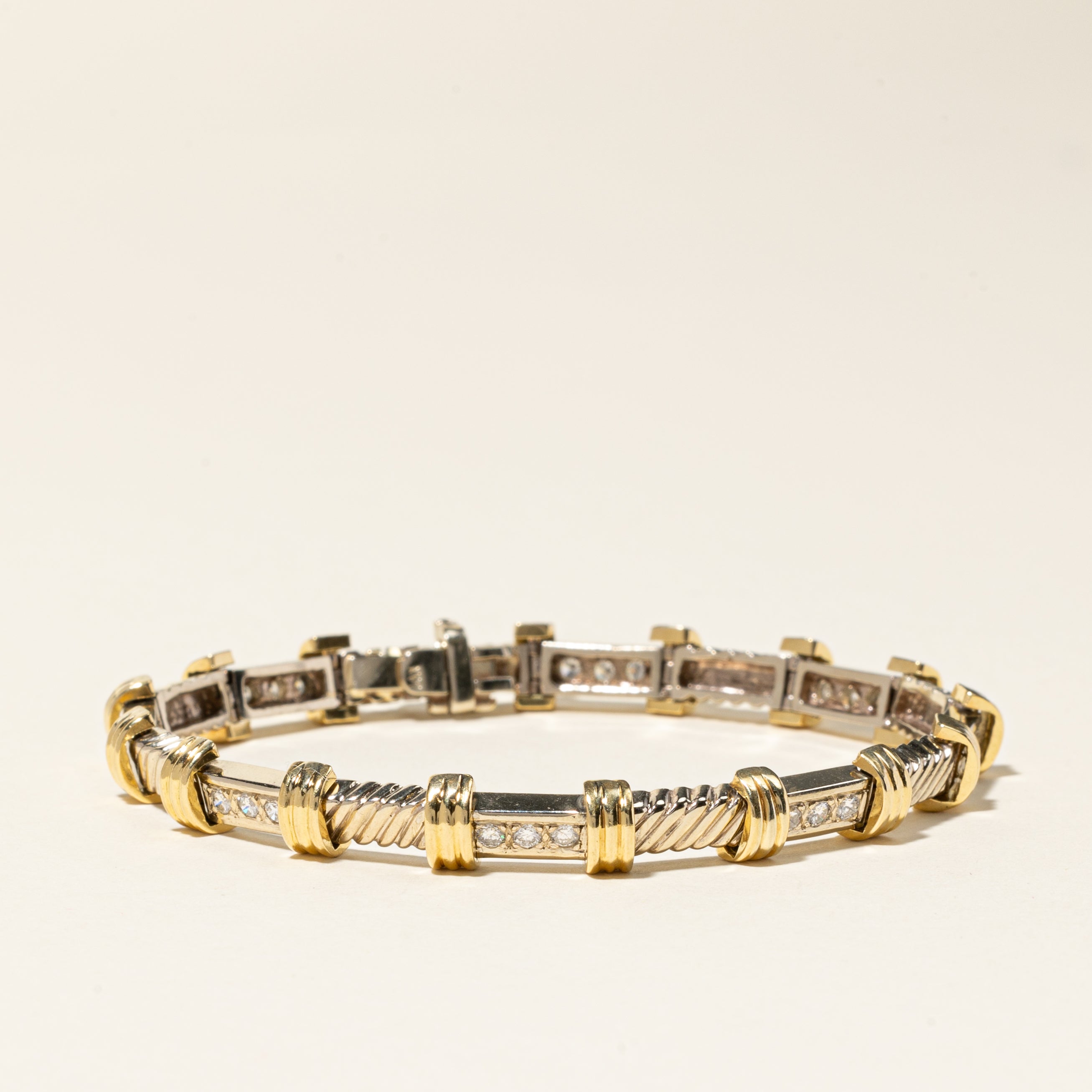 Two Tone Gold Diamond Bracelet for Women | 0.96 Carat Total Weight | Size 7.25 | Elegant Jewelry Gift for Anniversary, Birthday & Special Occasions