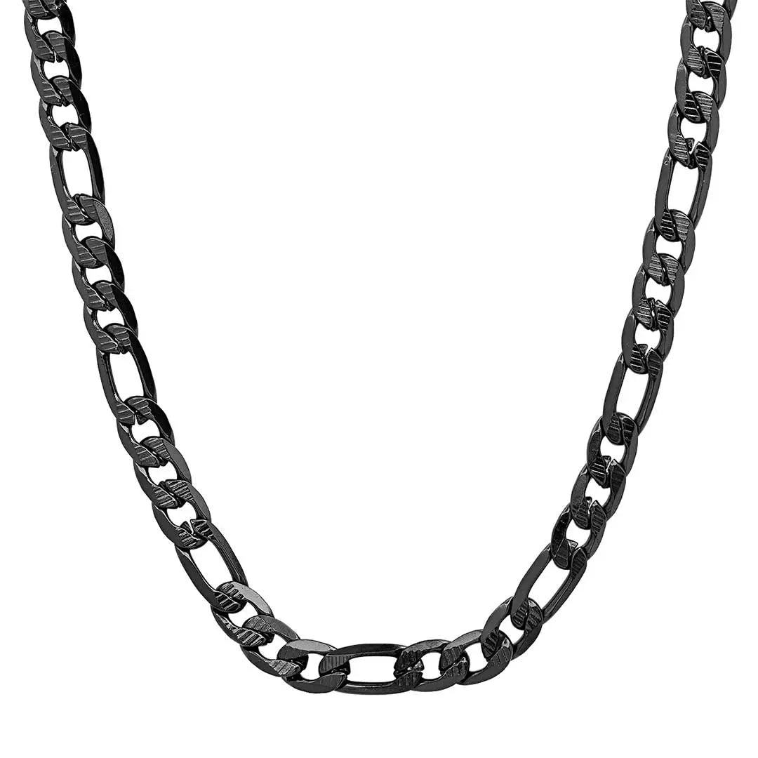 Steeltime Figaro Chain Necklace for Men - Stainless Steel Cuban Link Necklace Jewelry - Perfect for Casual Wear, Gifts & Special Occasions