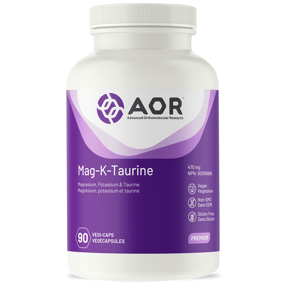 AOR Mag K Taurine Supplement - 90 Capsules for Heart Health, Muscle Support & Energy Boost - Ideal for Athletes & Active Lifestyles