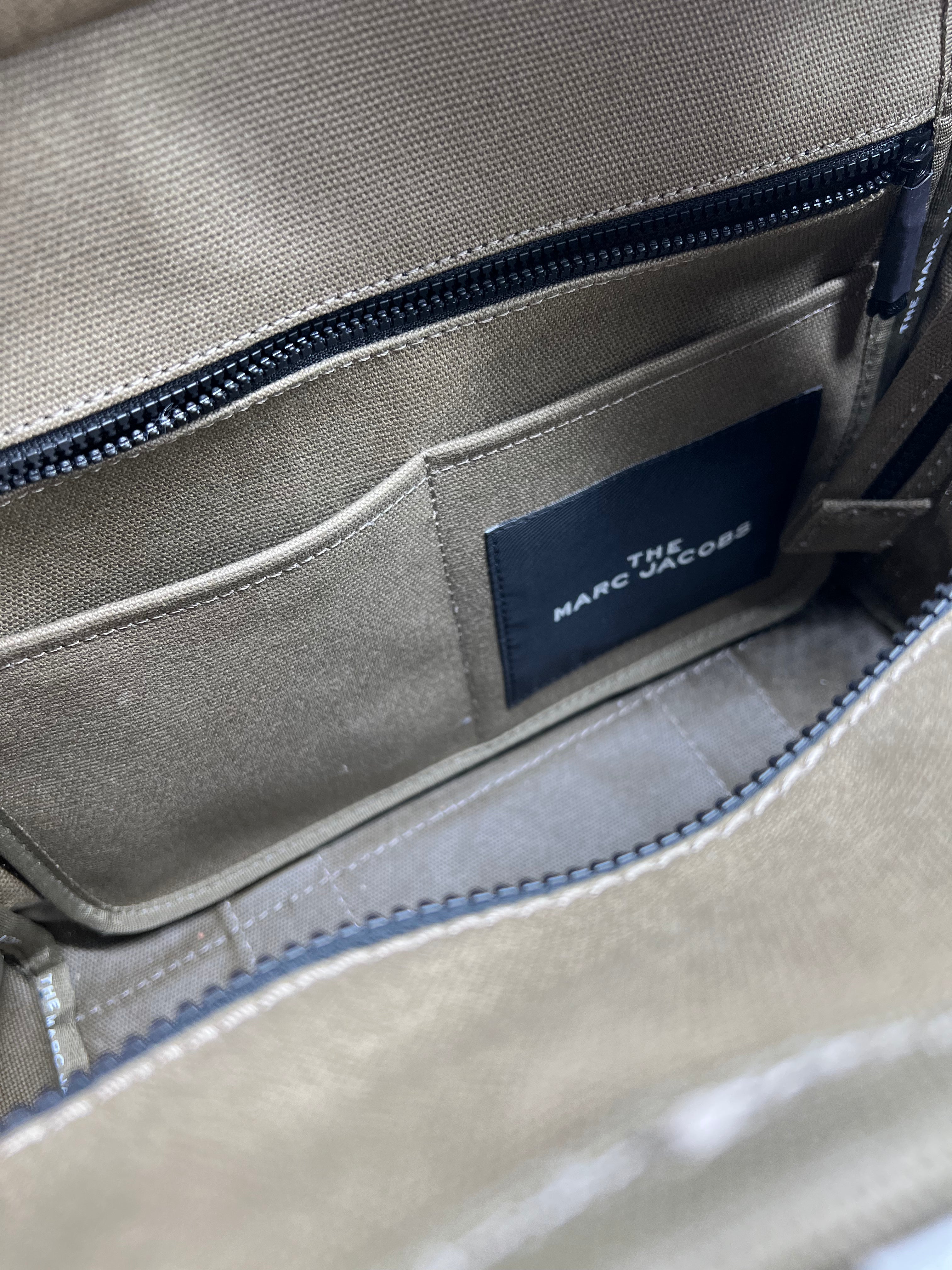 Marc Jacobs Khaki Canvas The Medium Tote Bag - Stylish & Spacious Women's Handbag for Work, Travel & Everyday Use