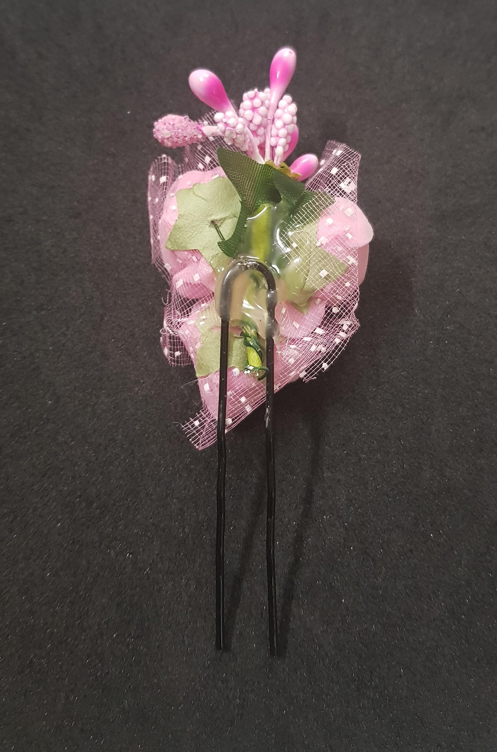 ANVIK 12-Pack Rose Floral Bun Pins for Women - Handmade Fabric U-Shaped Hair Forks, Bridal Hair Accessories for Weddings & Special Occasions (Pink) - Perfect for Bridal Updos, Prom Hairstyles & Formal Events