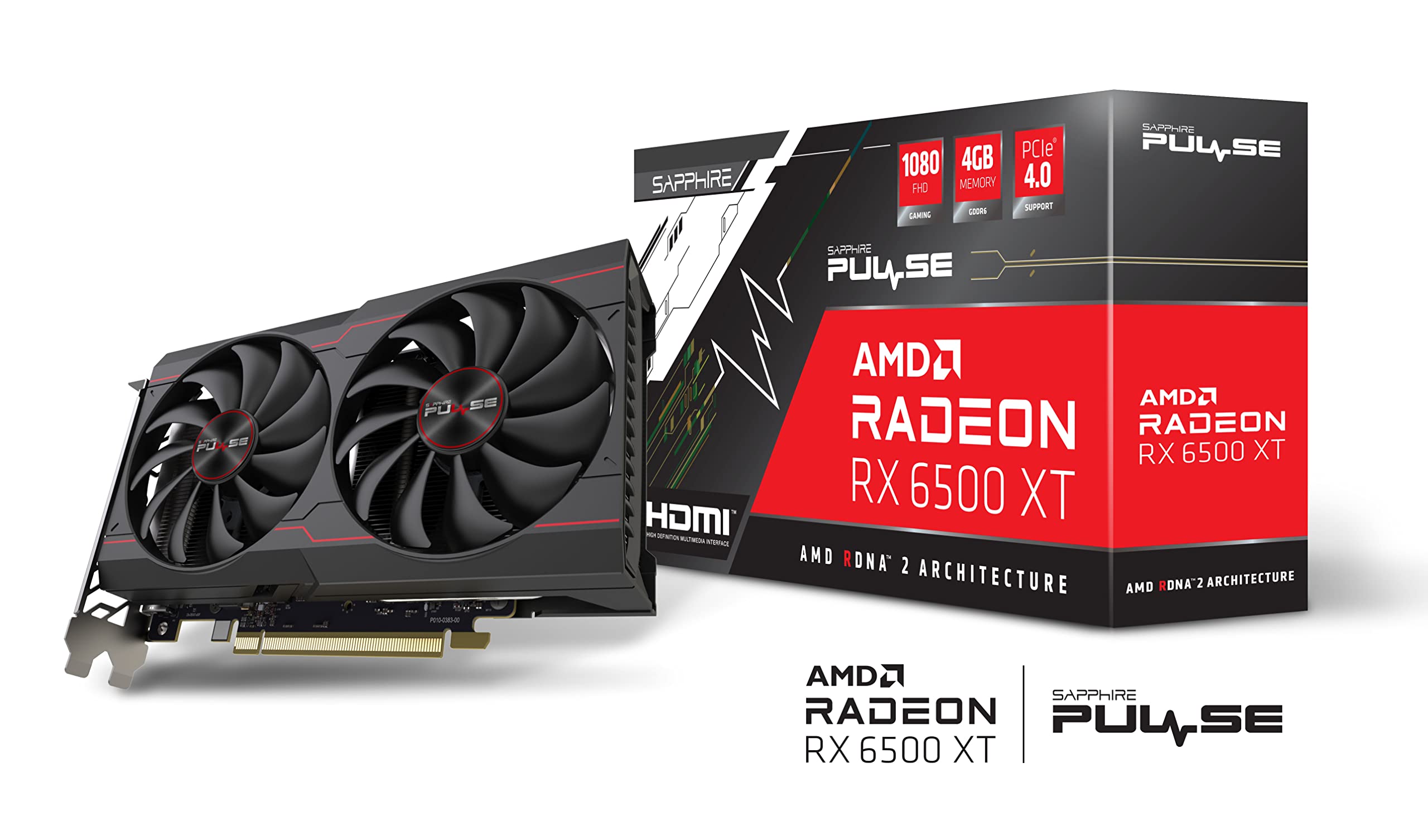 Sapphire Pulse AMD Radeon RX 6500 XT Gaming OC 4GB GDDR6 Graphics Card - AMD RDNA 2 Architecture for High-Performance 1080p Gaming, Streaming & Content Creation