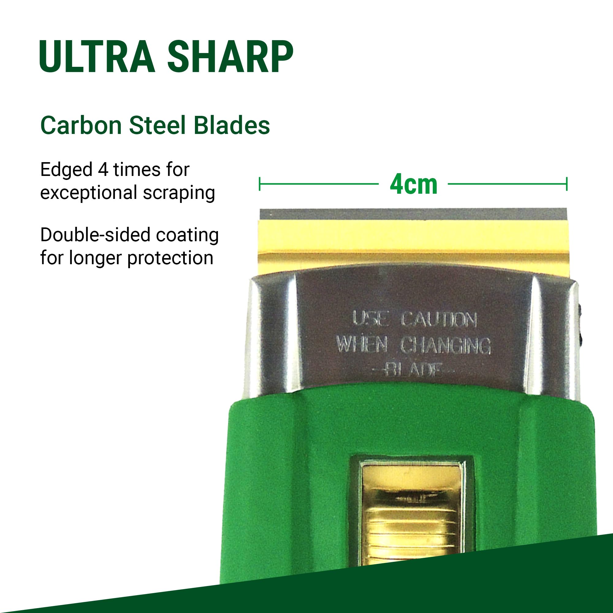 UNGER ErgoTec Professional Window Glass Scraper - Heavy Duty Safety Scraping Tool for Window Cleaning - Removes Tough Dirt, Tape, Stickers & Paint from Glass - Perfect for Home, Office and Commercial Window Maintenance