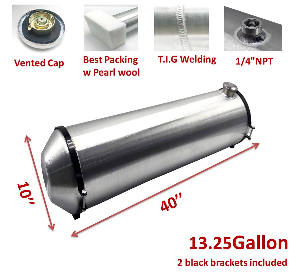 JSD AUTO PARTS 13.25 Gallon Spun Aluminum Fuel Tank - 10