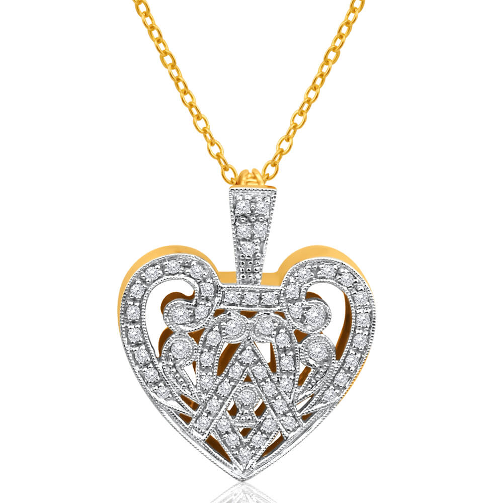 9ct Yellow Gold Diamond Pendant Necklace - Elegant Jewelry Gift for Women, Perfect for Valentine's Day, Anniversary & Special Occasions