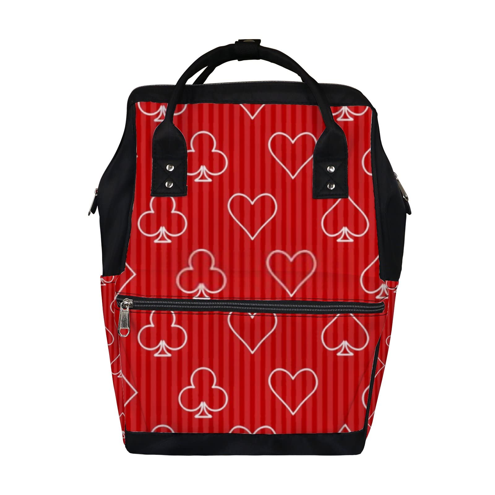 **Multifunctional Waterproof Diaper Backpack for Moms - Large Capacity Baby Nappy Bag with Play Cards & Poker Symbols - Perfect for Travel, Nursing & Daily Use**