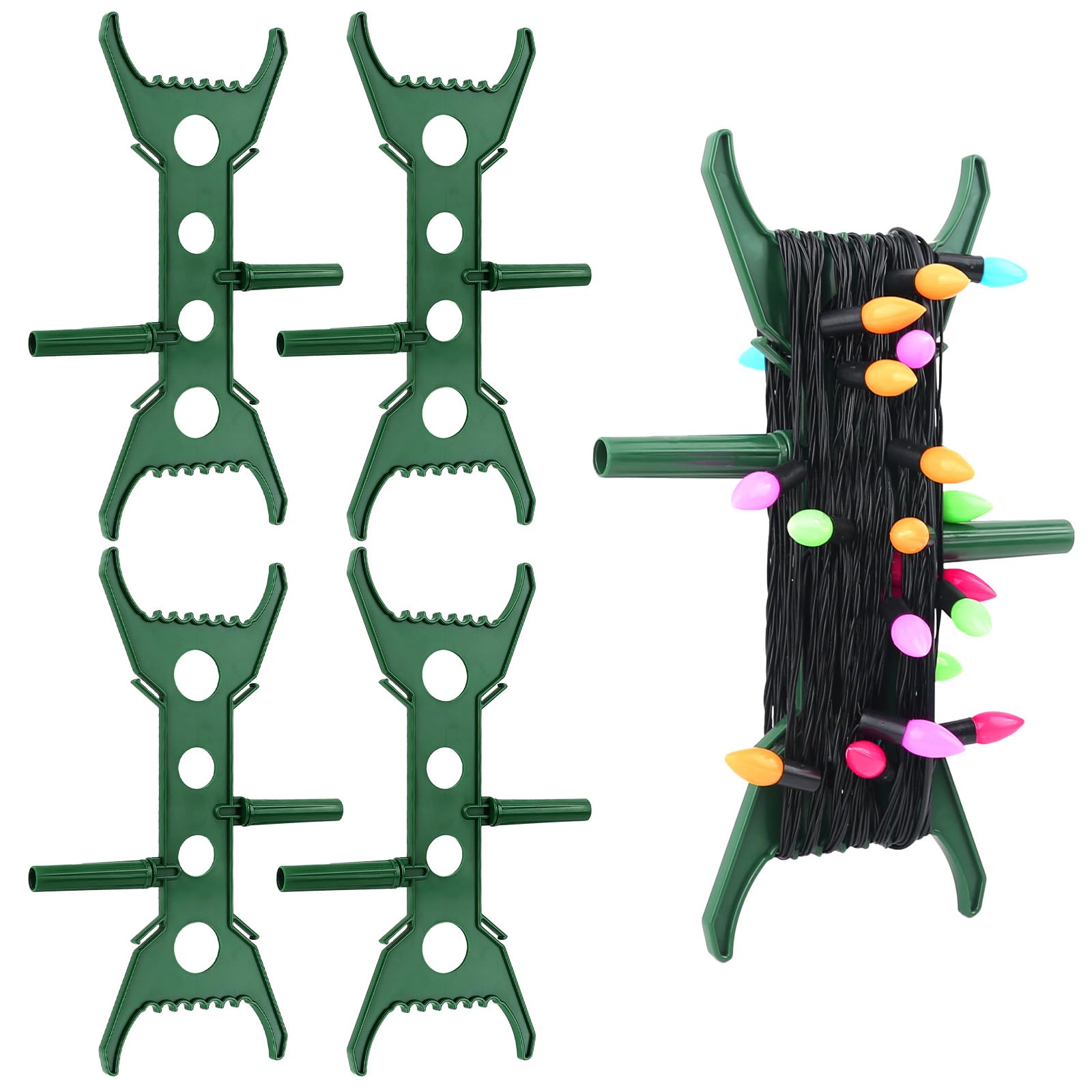 8-Pack Christmas Light Storage Reels with Rotating Handle - Holiday Light Organizer for String Lights, Extension Cords, Garland & Decorations - Portable Cord Winder for Easy Xmas Decoration Storage (Indoor/Outdoor Use)