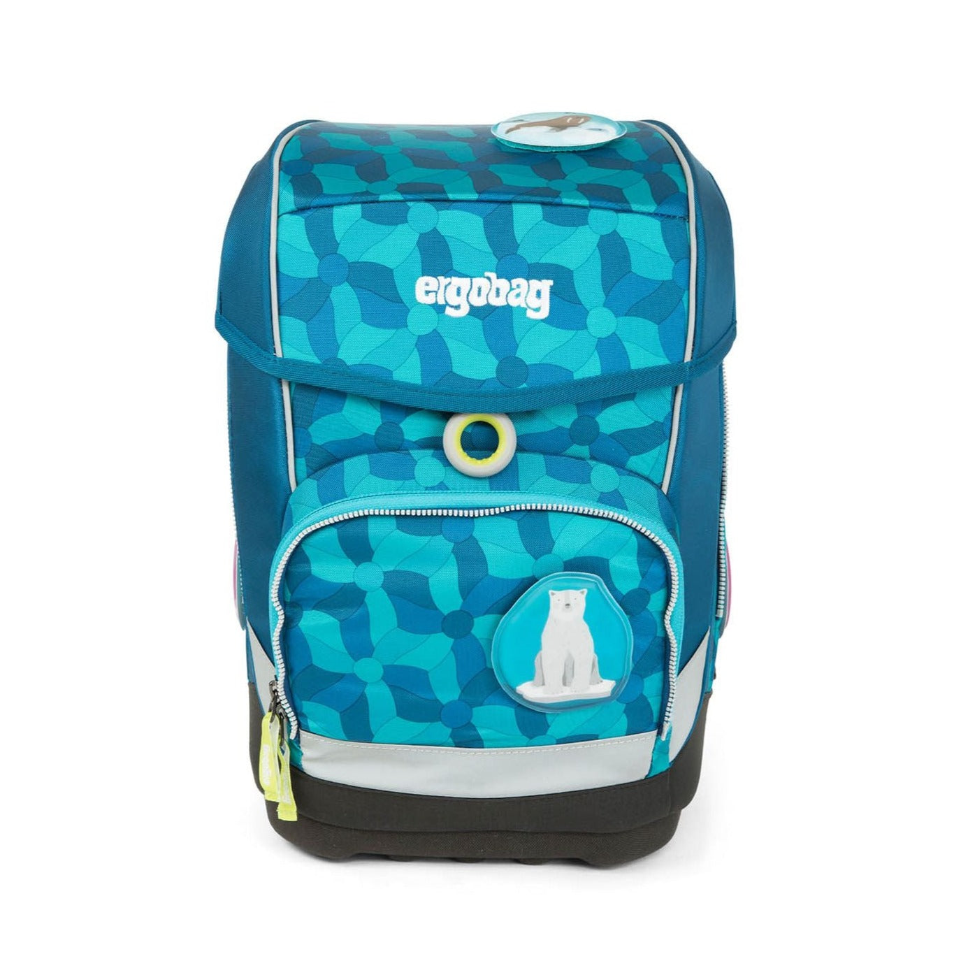 Ergobag SET Cubo 5-Piece School Backpack Set - Flower Wheel Blue Design | Perfect for Elementary Students, School Supplies & Daily Use