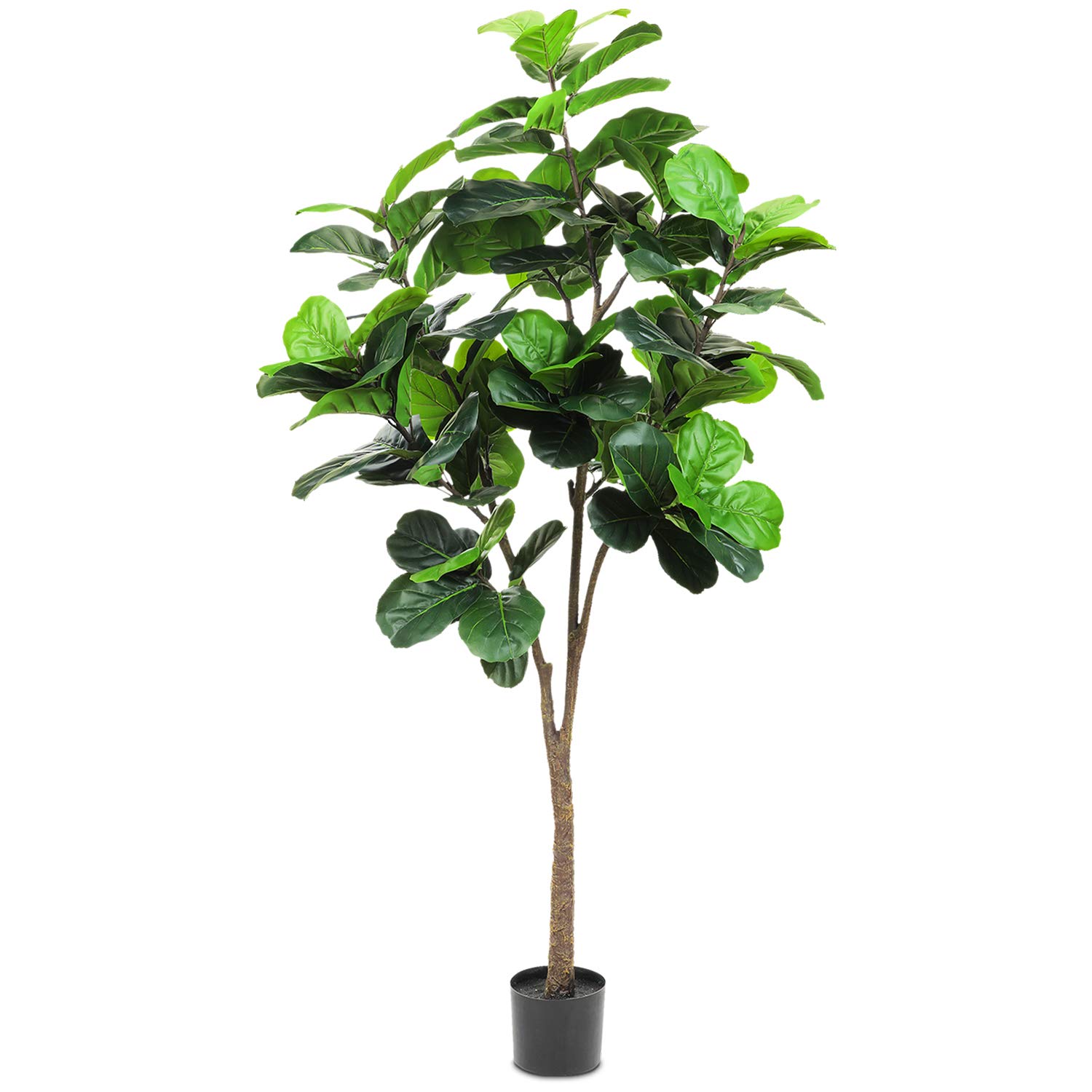 Realead 6ft Artificial Fiddle Leaf Fig Tree in Pot - 128 Leaves Faux Ficus Lyrata Plant for Indoor & Outdoor Decor | Perfect Housewarming Gift for Home, Office, Living Room, or Patio