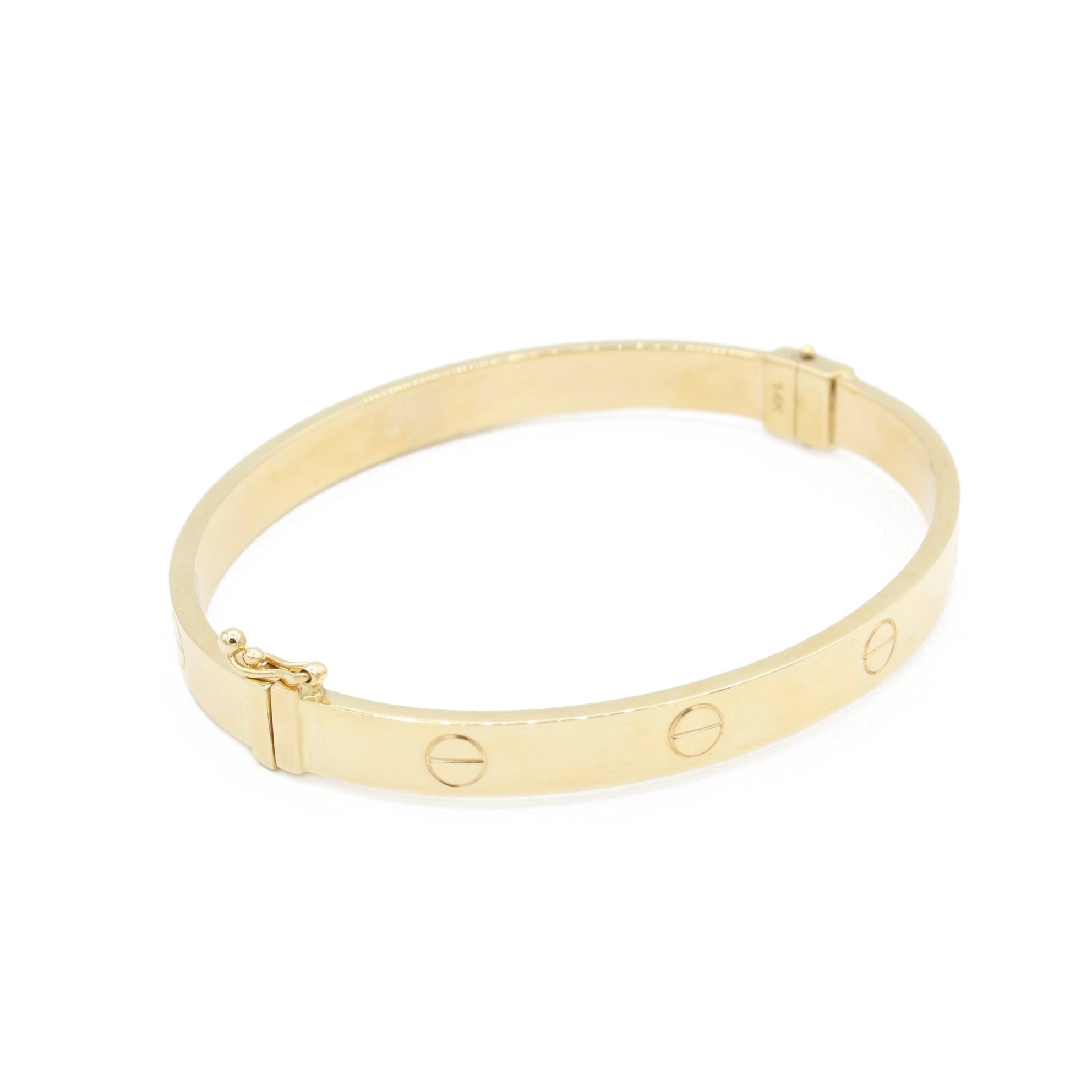 14K Gold Love Bracelet Alternative - 6MM Width, 18CM Length - JTJ™ Jewelry for Women - Perfect for Anniversaries, Valentine's Day & Romantic Gifts