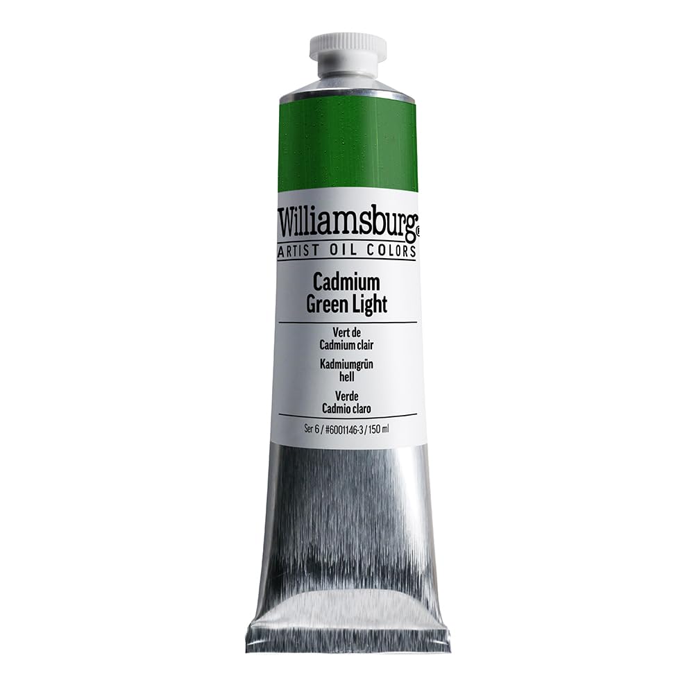 GOLDEN Williamsburg Artist Oil Paint - Cadmium Green Light (150ml Tube) | Professional Grade, Opaque Oil Colors for Canvas Painting & Fine Art
