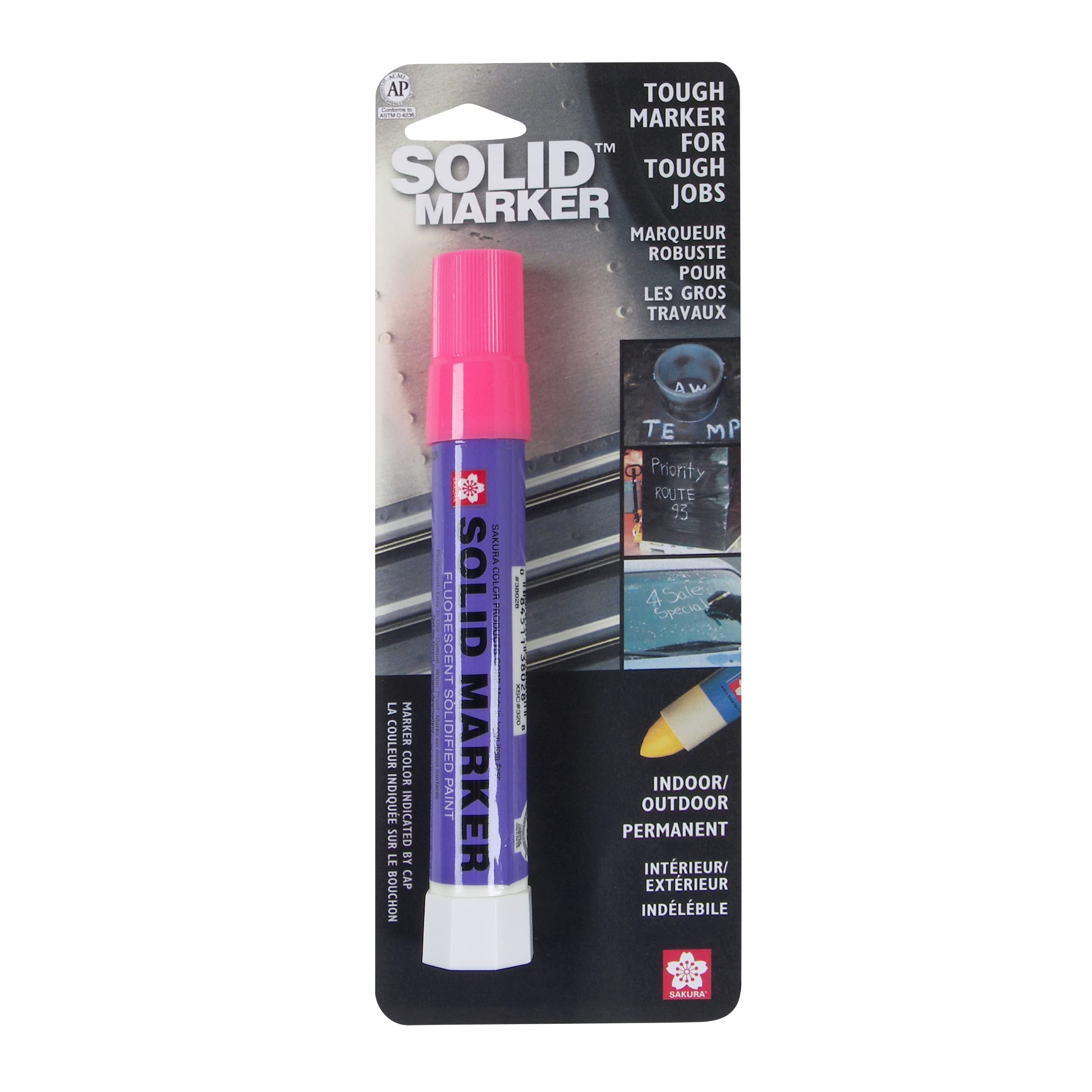 Sakura Solid Paint Markers - Permanent Waterproof Paint Pens for Windows, Wood, Glass - Vibrant Fluorescent Pink (1 Pack) - Ideal for DIY Crafts, Sign Making, and Artistic Projects