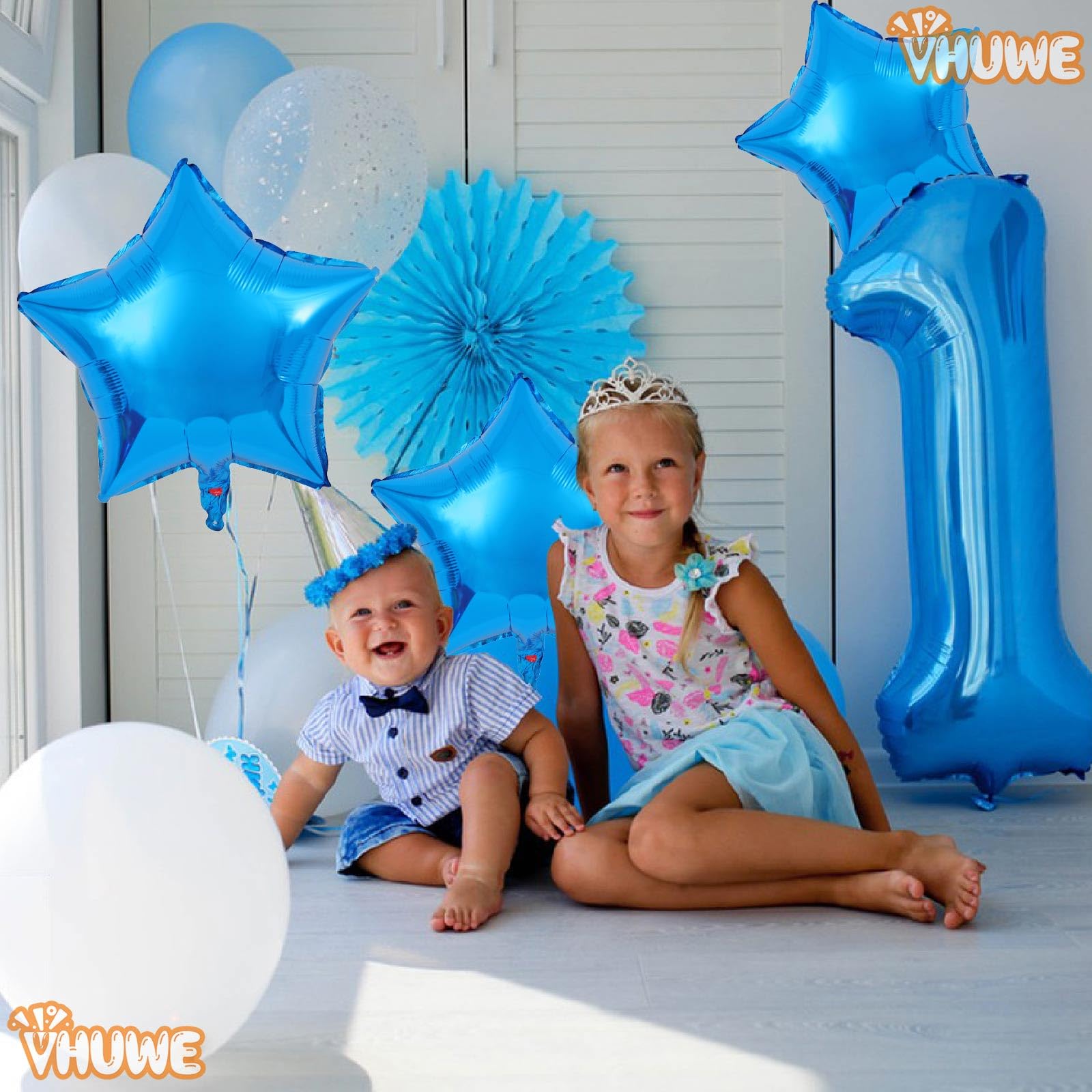 Blue Star Balloons 18 Inch - Pack of 10 | Metallic Mylar Helium Foil Star Balloons for Birthday Parties, Baby Showers, Weddings & Anniversaries | Party Decorations, Backdrop Supplies & Celebration Decor