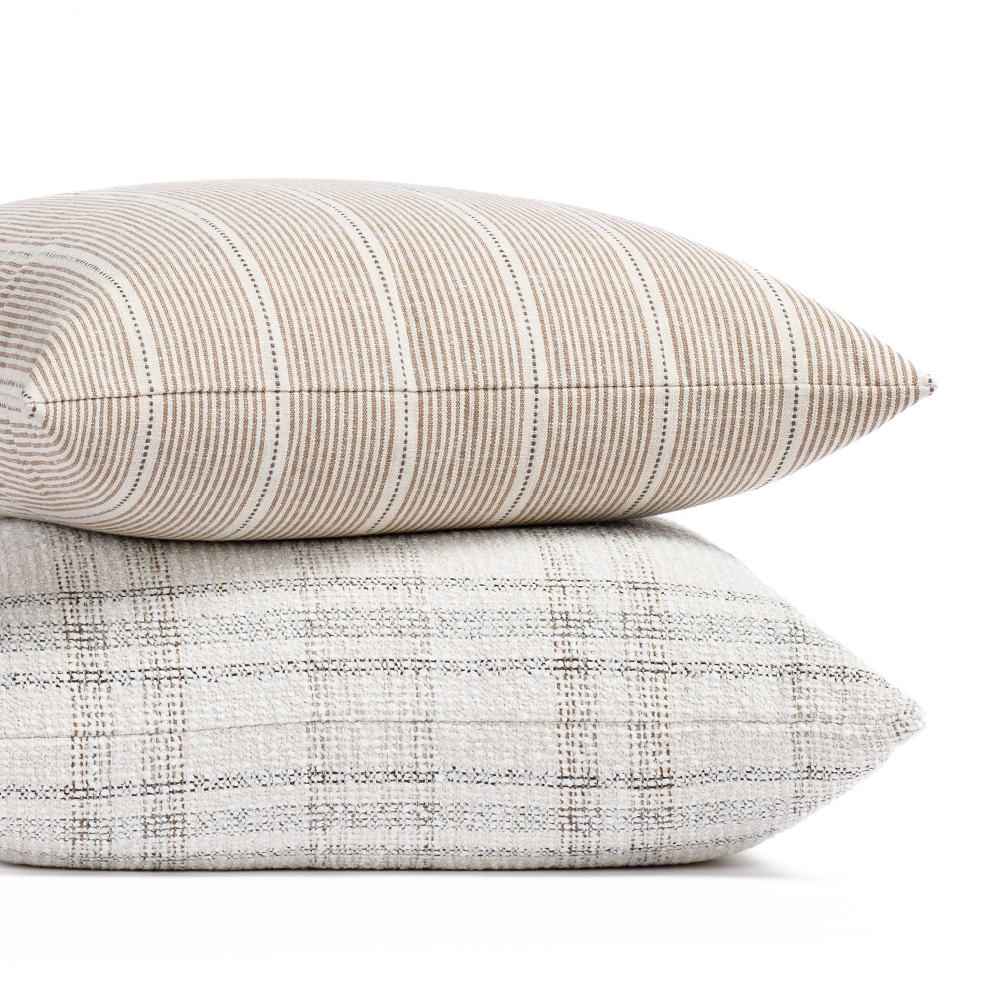 Harper Stripe 20x20 Decorative Throw Pillow Cover - Soft Cotton Square Cushion Case for Sofa, Bed, Living Room & Coffee Shop Decor