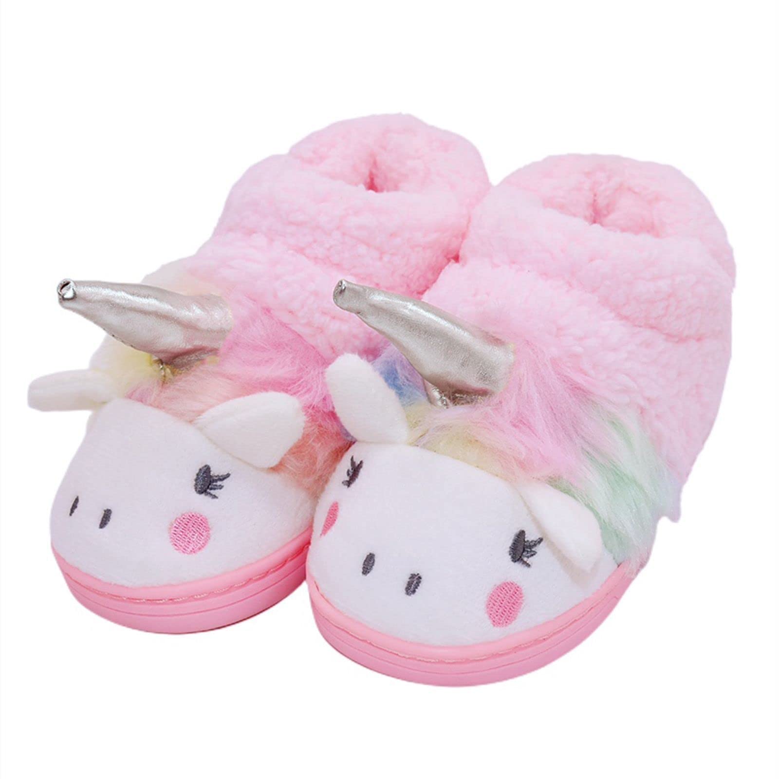 **Girls Unicorn Slippers for Toddlers & Kids - Warm, Comfortable, Anti-Slip House Shoes for Indoor & Outdoor Use - Perfect for Playtime, Lounging & Home Wear (Little Kid/Big Kid Sizes)**