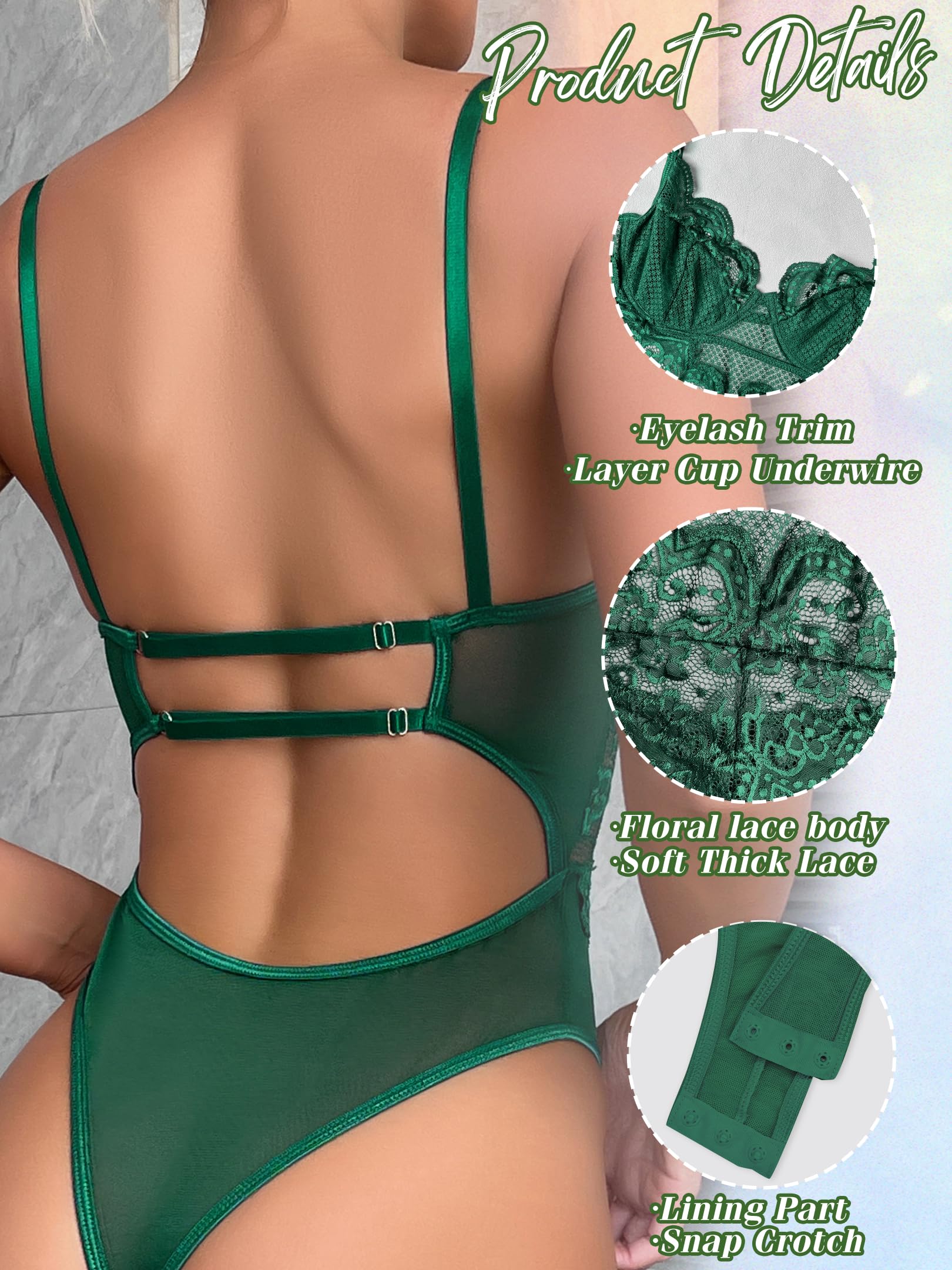 Sexy Lace Corset Bodysuit for Women - Mesh Teddy Lingerie with Snap Crotch | Perfect for Date Night, Boudoir Photoshoot & Going Out Tops