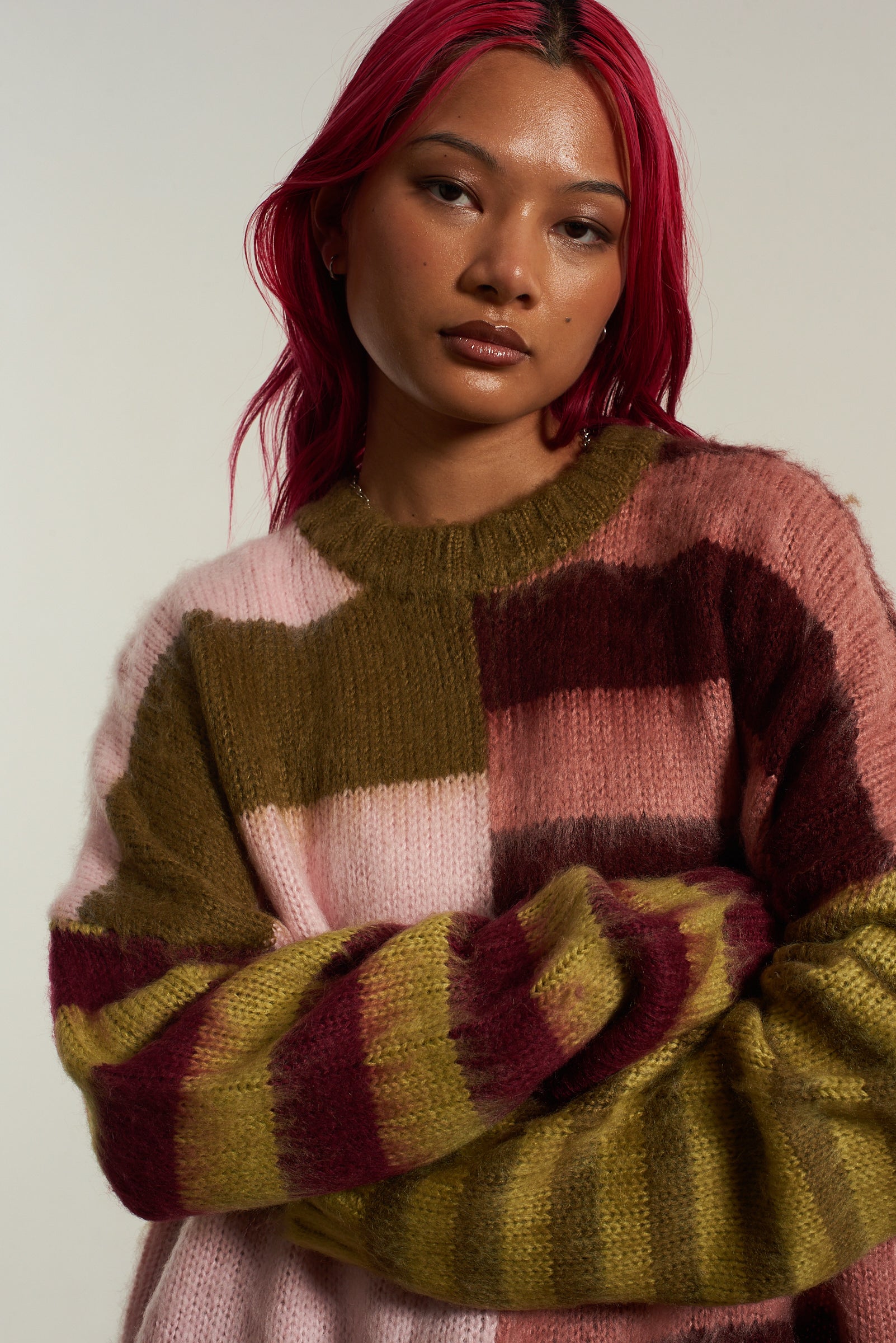 Wander Oversized Stripe Knit Sweater - Soft Comfortable Chunky Cable Knit Pullover for Women - Perfect for Cozy Fall Outfits and Winter Layering