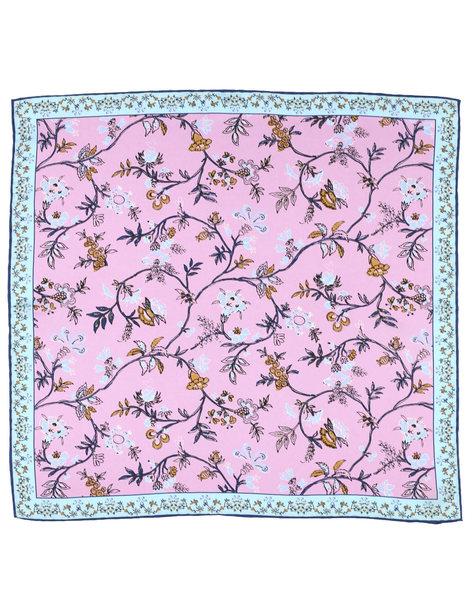DÉCLIC Staveley Floral Pocket Square - Lavender Silk Handkerchief for Men's Formal Wear & Wedding Accessories