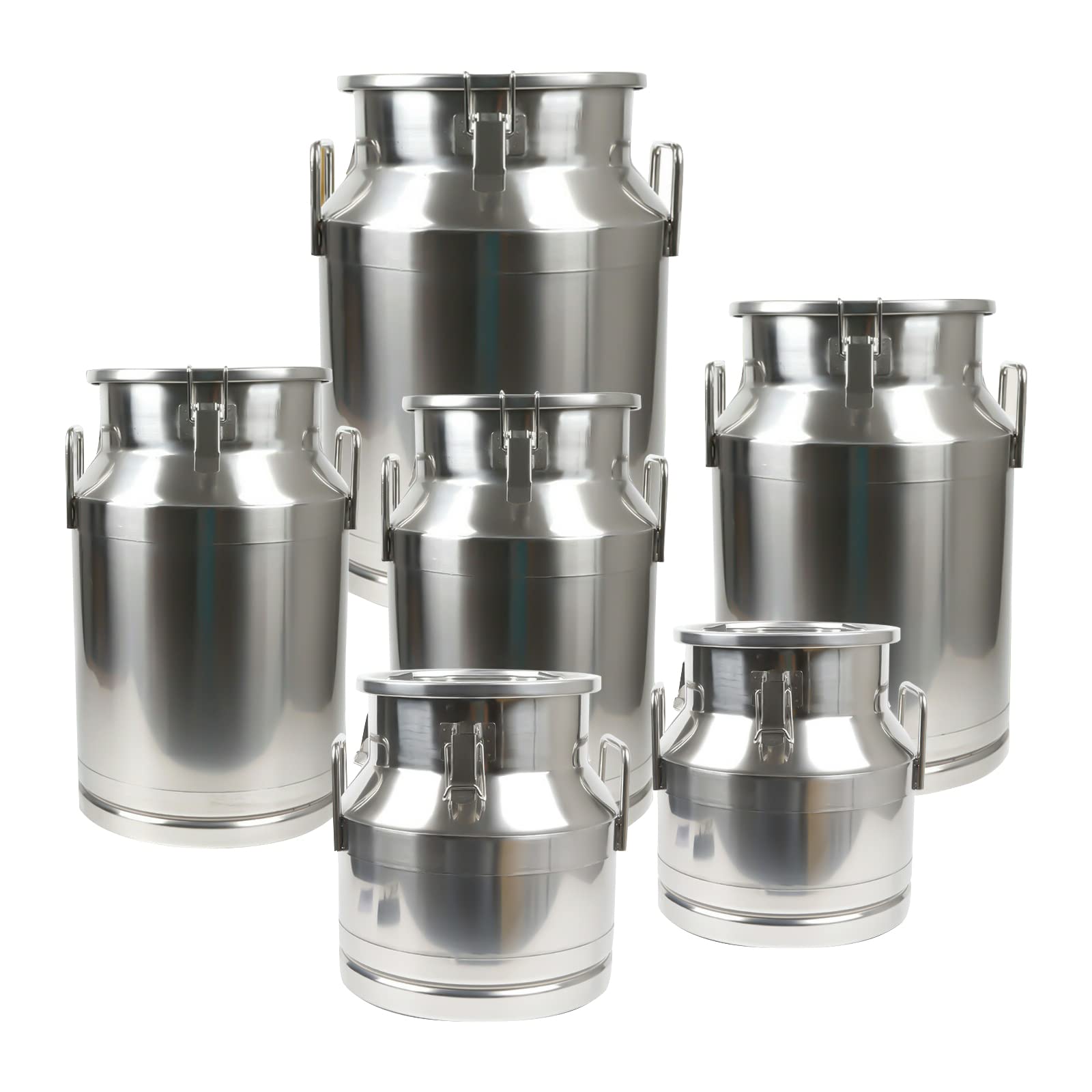 20L/5.28 Gallon Stainless Steel Milk Transport Can with Silicone Sealed Lid - Food Grade Milk Jug, Wine Pail & Liquid Storage Container - Perfect for Dairy Farms, Breweries & Commercial Kitchens