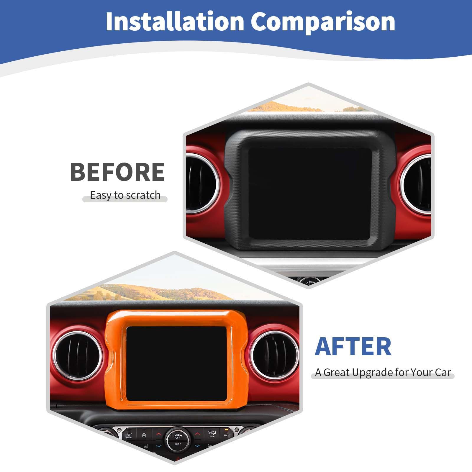 Jeep JL Center Console Radio Display Panel Trim Cover - Compatible with Wrangler JL/JLU & Gladiator JT 2018-2023 - 8.4