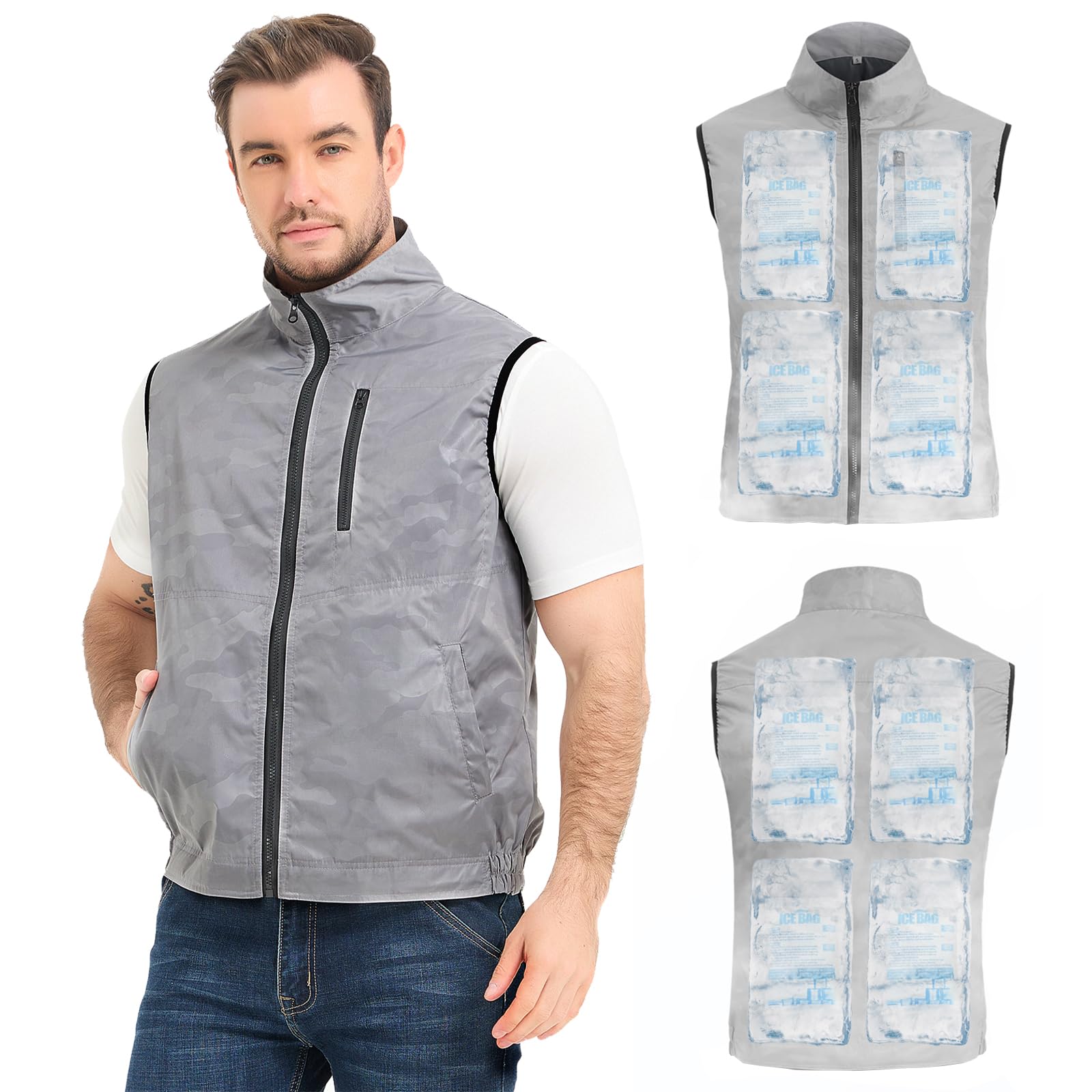 Cooling Vest for Men & Women - Reusable Ice Vest with 24 Ice Packs for Hot Weather - Waterproof & Breathable for Outdoor Work, Sports & Summer Activities