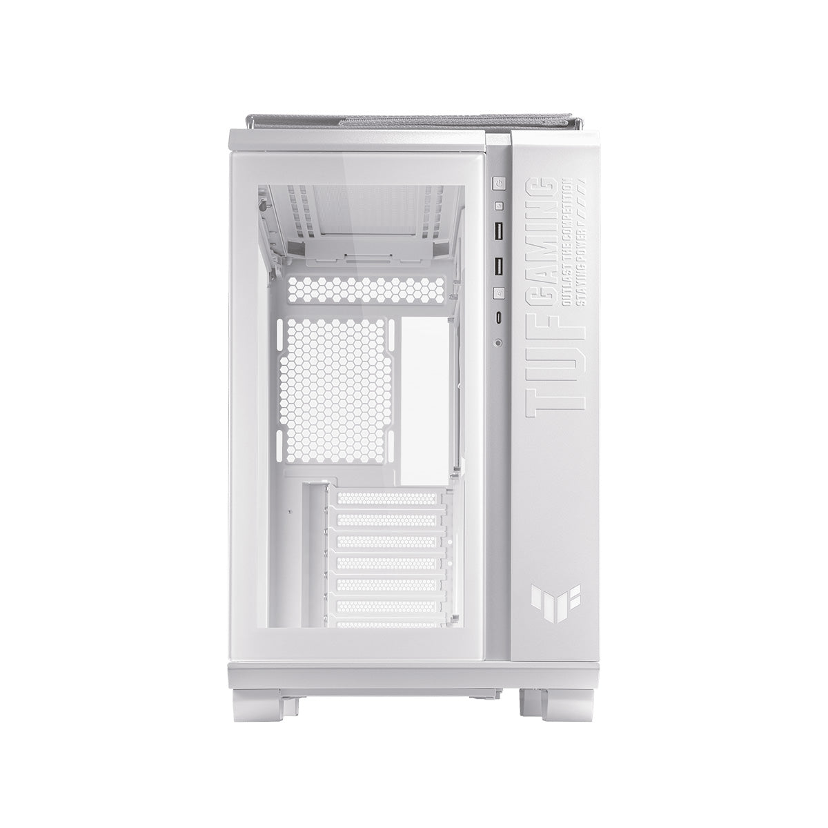 ASUS TUF Gaming GT502 White Mid Tower PC Case - High Airflow Tempered Glass Gaming Computer Case for Custom Builds | Perfect for Gaming Rigs & Workstations