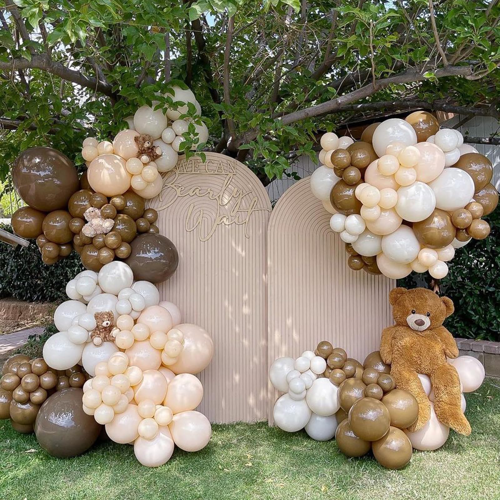 NISOCY 102PCS Brown Balloons Arch Garland Kit - 18In, 12In, 10In, 5In Dark Brown Balloons for Birthday, Wedding, Baby Shower, Jungle & Safari Party Decorations | Perfect for Indoor & Outdoor Events, Photo Backdrops, and Themed Celebrations