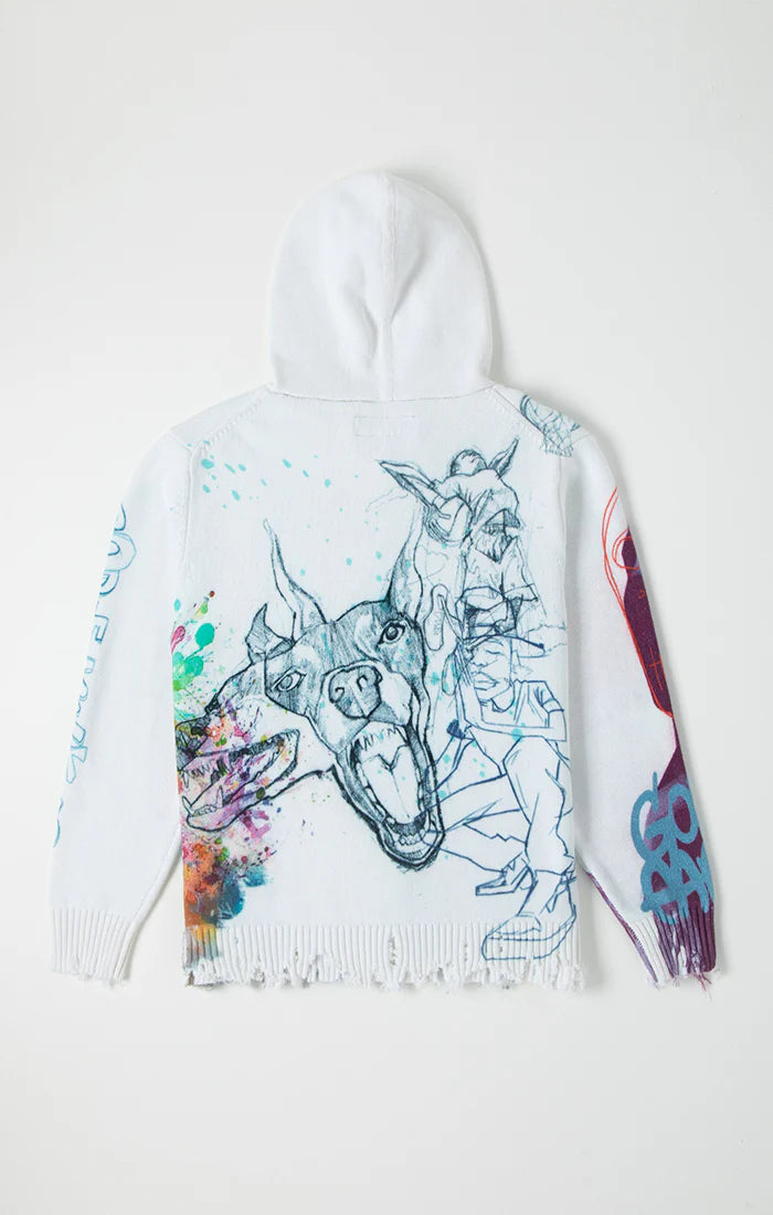 GOD FAMILY ART White Train Sweater - Cozy Pullover Sweatshirt for Women & Men | Perfect for Casual Wear, Travel & Winter Outfits