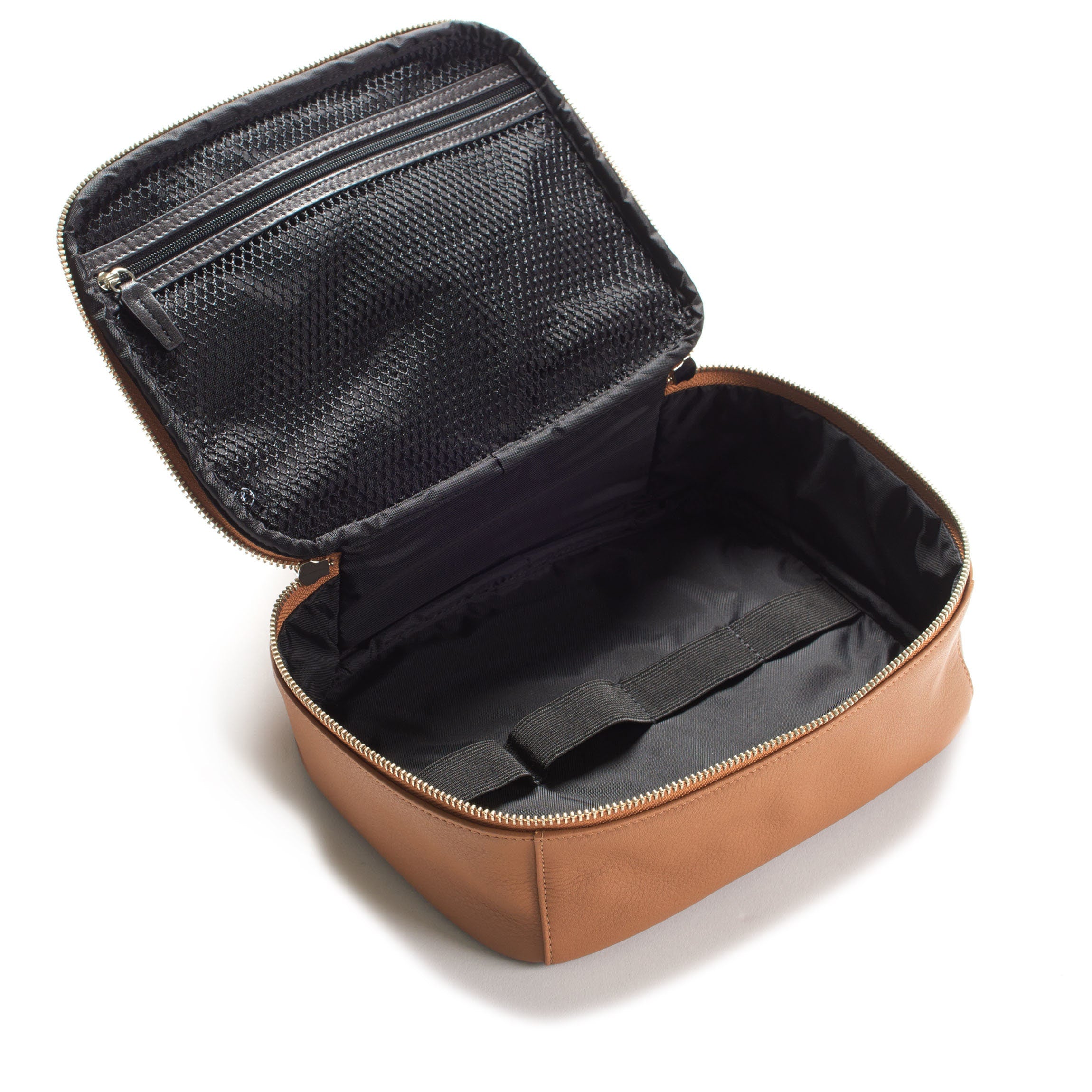 Premium Large Tech Bag Organizer - Cognac Leather Laptop & Gadget Organizer for Work, Travel & Daily Commute - Perfect for Professionals & Students