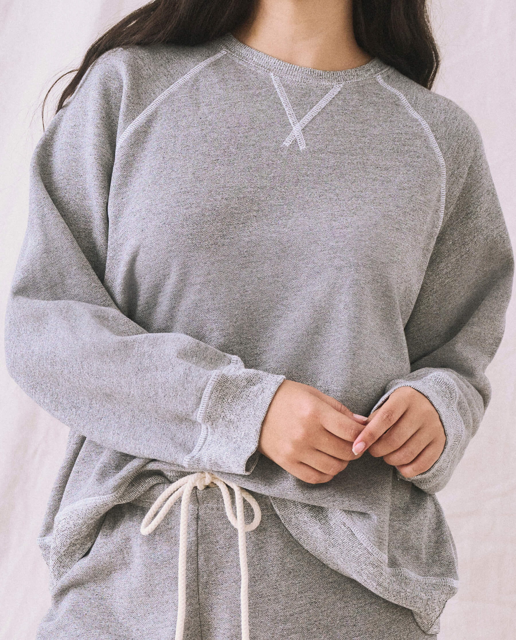 Comfy Slouch Sweatshirt for Women - Soft Varsity Grey Pullover | Perfect for Casual Wear, Lounging & Weekend Outfits