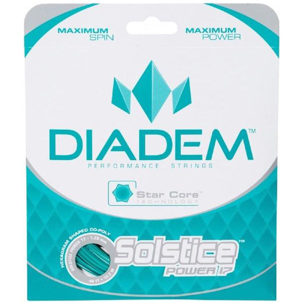 Diadem Solstice Power 17/1.20 Tennis String (Teal) | Premium Polyester Tennis Racket String for Control & Spin | Perfect for Competitive Play & Tournament Matches