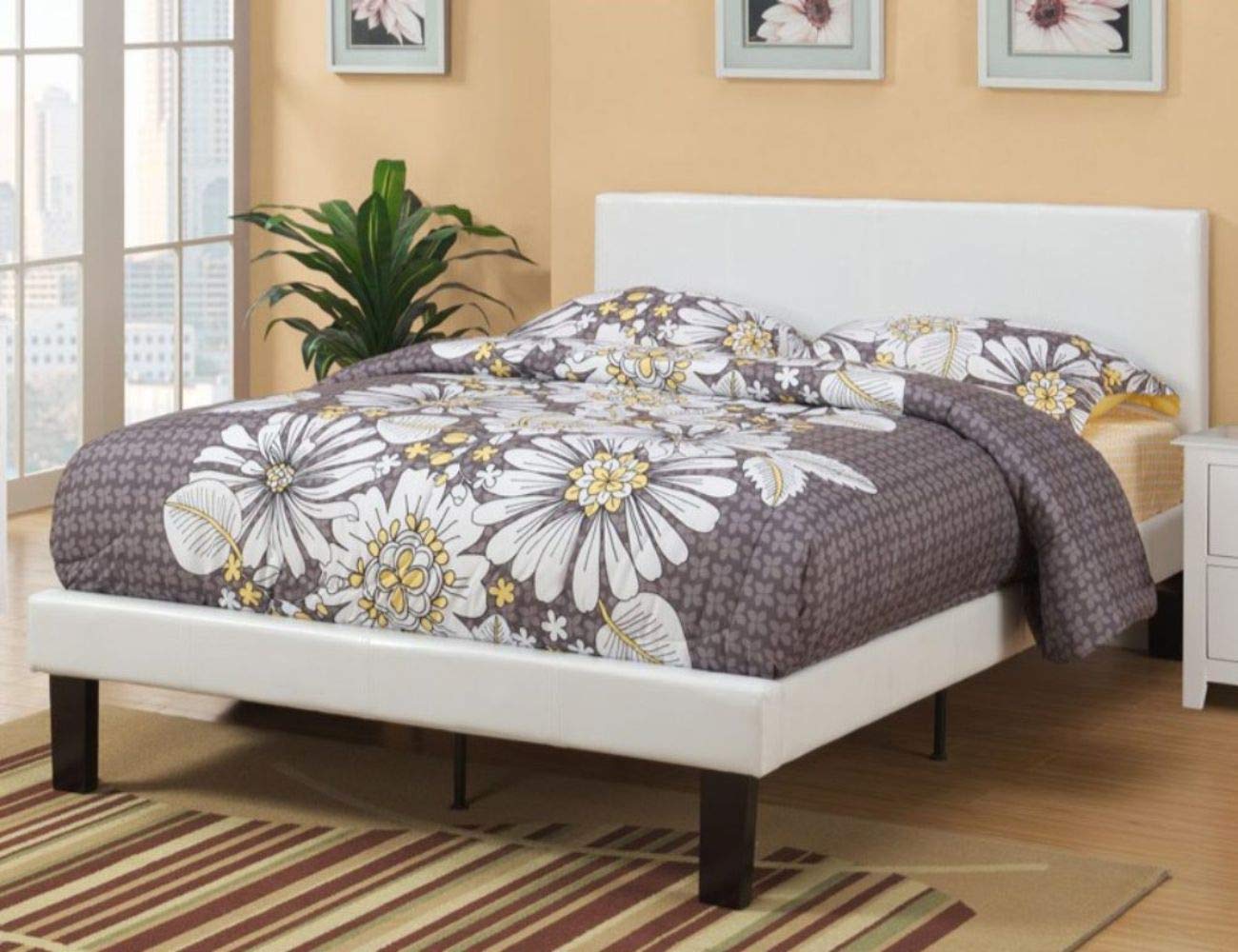 Poundex Twin Size Bed Frame - Sturdy & Modern Design for Small Spaces | Perfect for Kids Rooms, Guest Rooms & Apartments