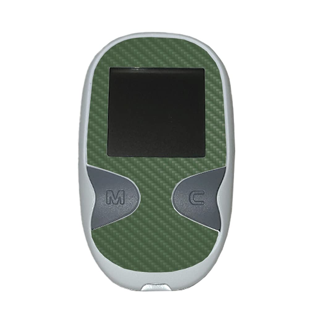 Premium Carbon Fiber Skin for Care Touch Glucose Meter - Solid Olive | Protective & Durable Textured Cover | Easy to Apply | Made in USA | Perfect for Diabetes Management & Travel Protection