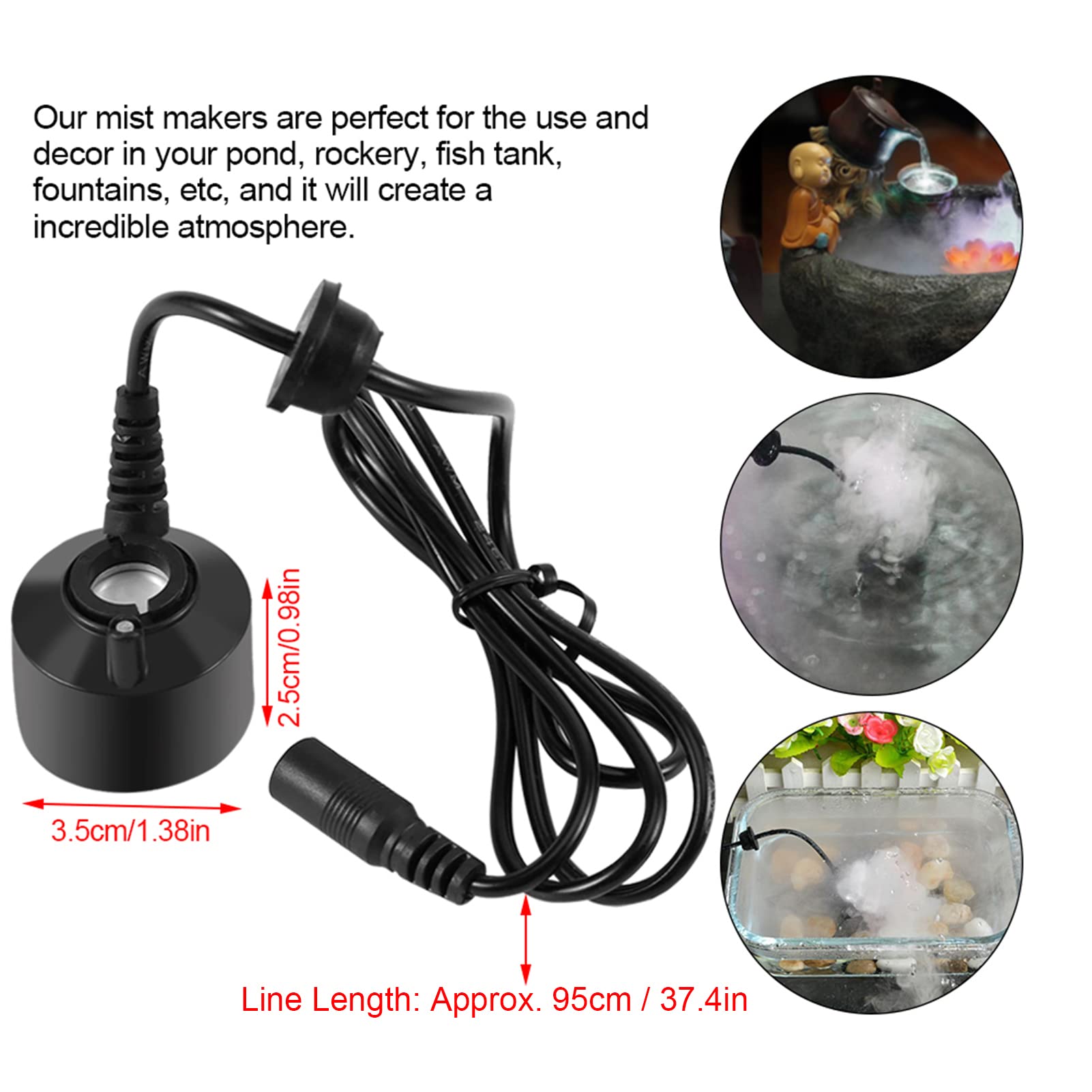 Mini Mist Maker Fog Machine - Portable Water Fountain Pond Fogger, Humidifier & Atomizer for Indoor & Outdoor Use | Perfect for Parties, Home Decor, Gardens & Relaxation