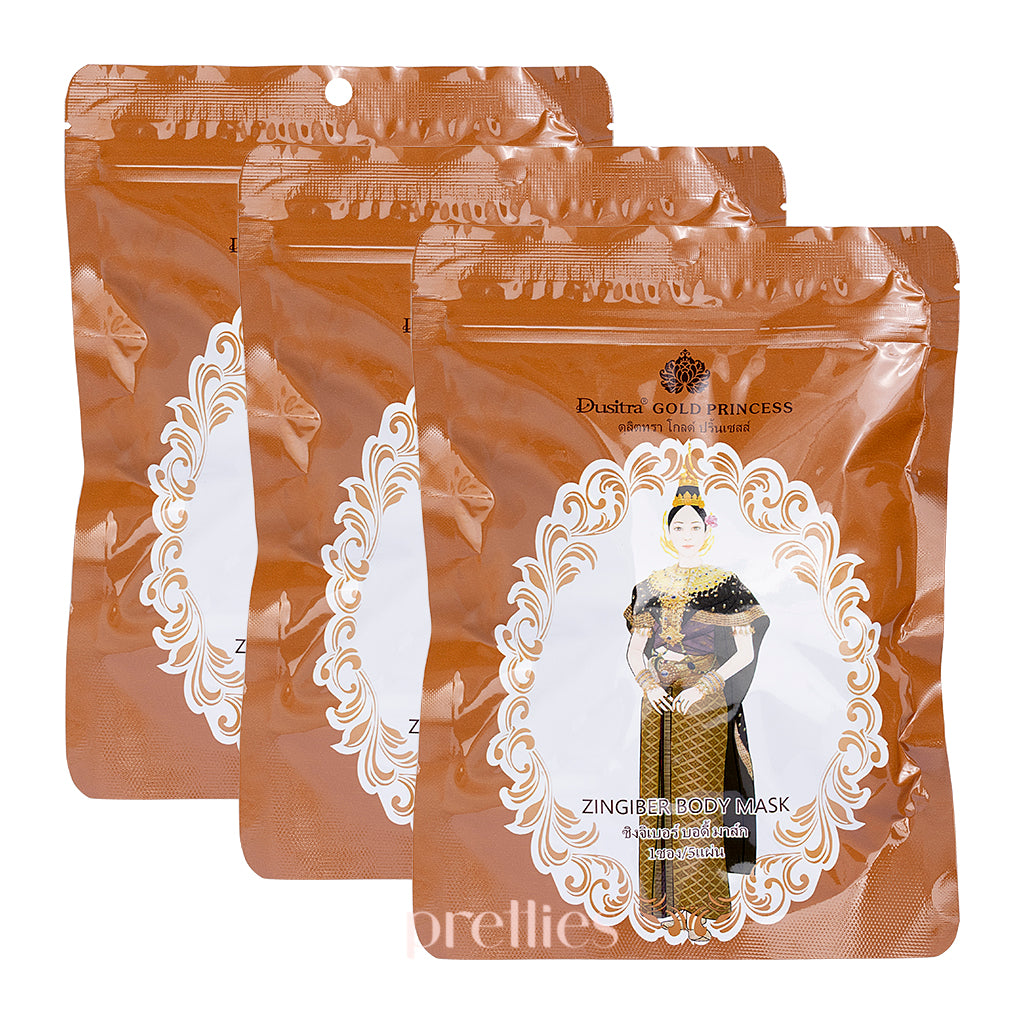 Royal Gold Princess Zingiber Body Mask - 15pcs Ginger Spa Treatment for Glowing Skin | At-Home Self Care & Relaxation Gift Set